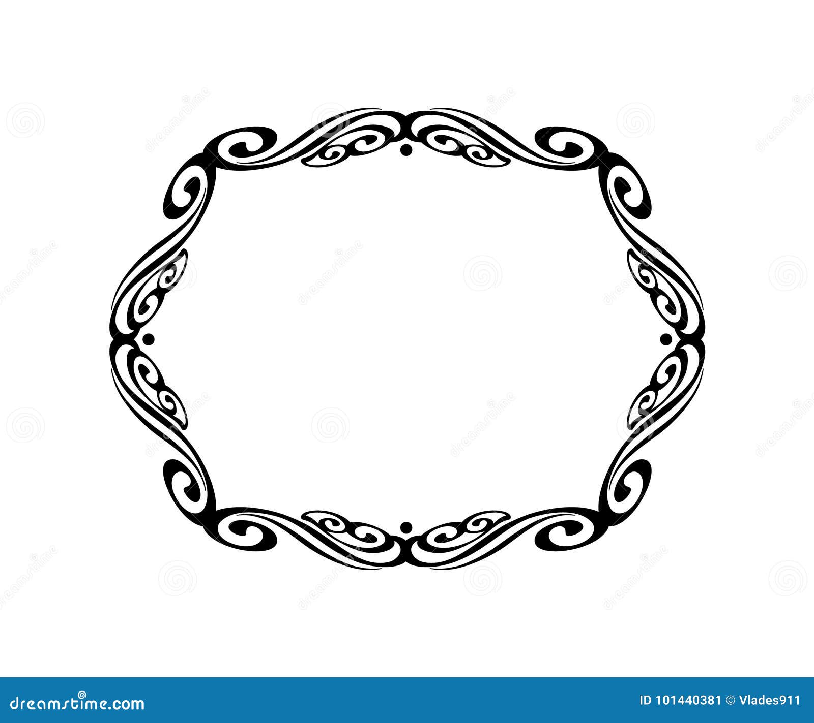 Vector Retro Frames .Vector Illustration. Black White. Stock Vector