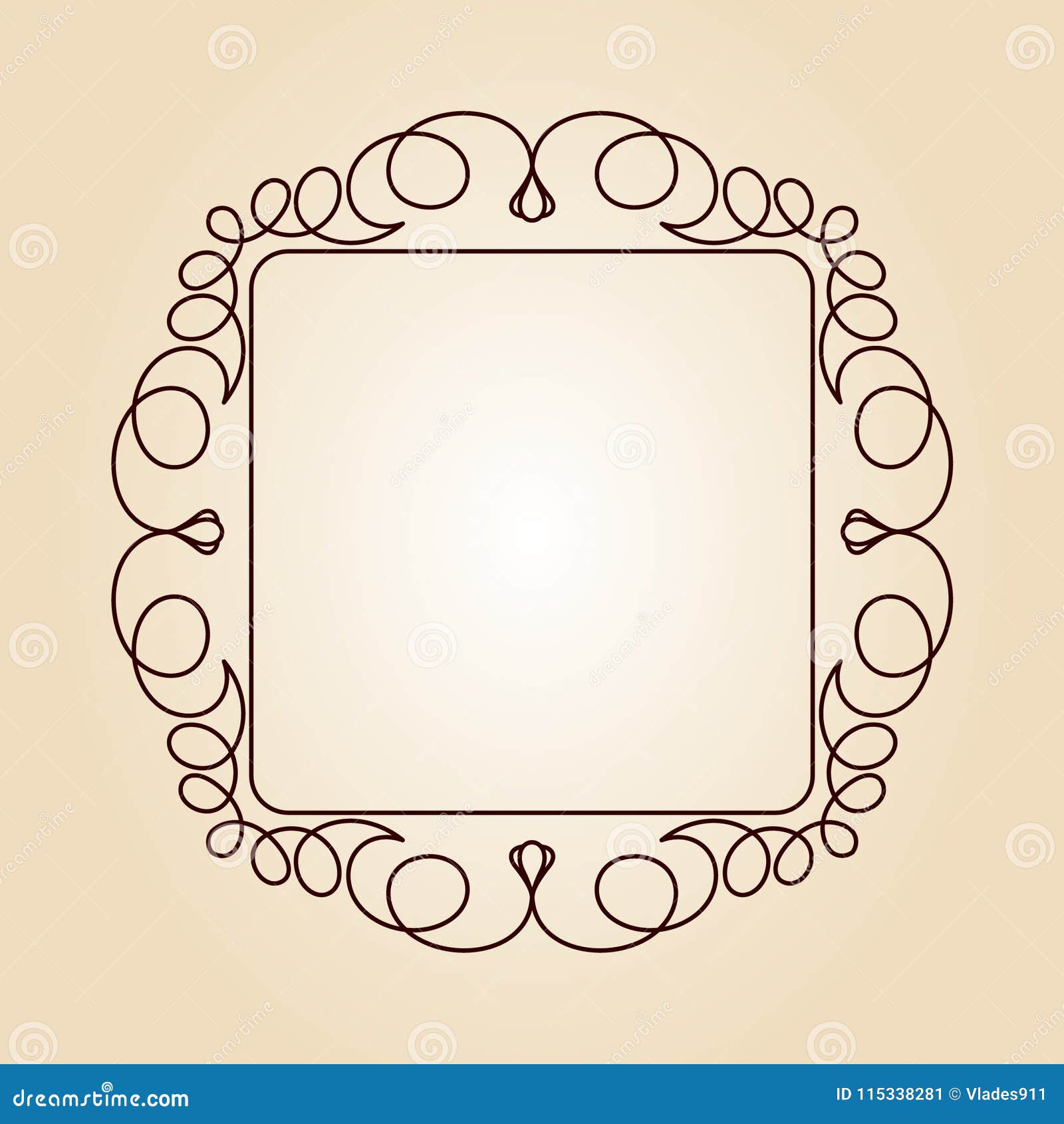 Vector Retro Frames .Vector Illustration.Brown Beige. Stock Vector
