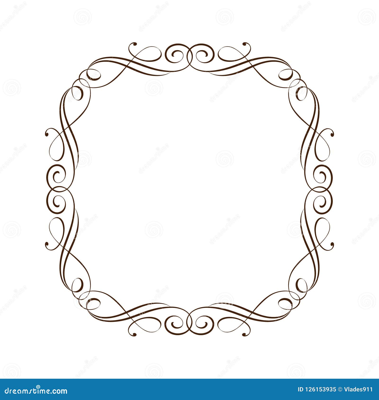 Vector Retro Frames .Vector Illustration.Black White. Stock Vector