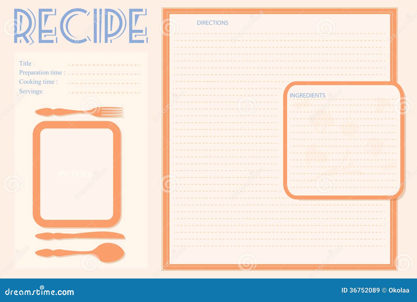 Recipe Layout Template from thumbs.dreamstime.com