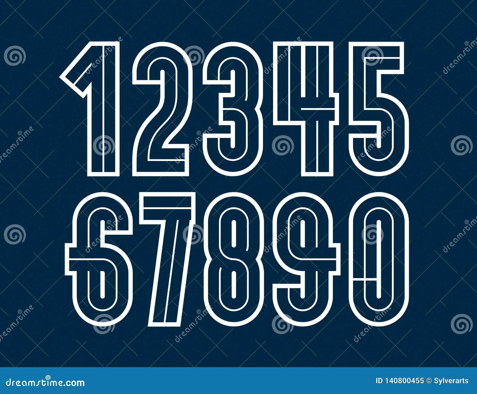 Download Vector Retro Regular Numbers Collection For Use In Logo ...