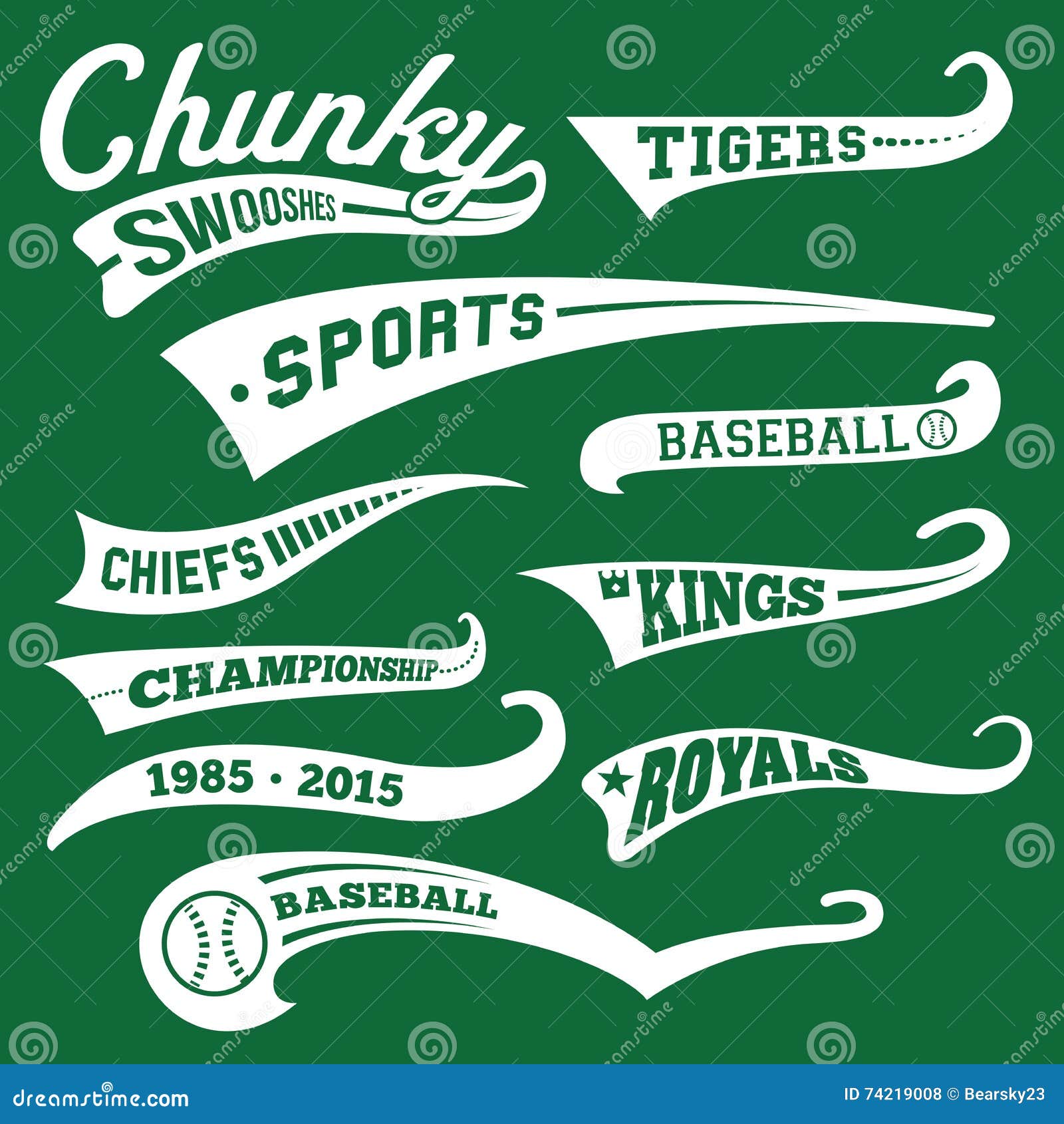 Swishes, Swashes, & Swooshes for Retro Tshirt Word Art Typography