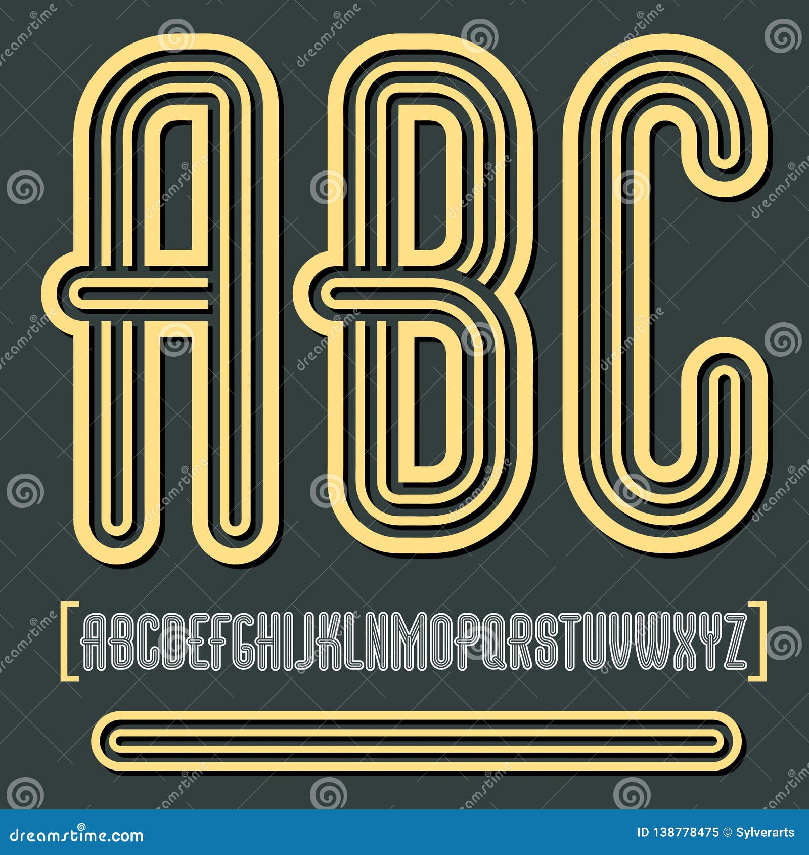 Vector Retro Vintage Capital English Alphabet Letters Abc Collection