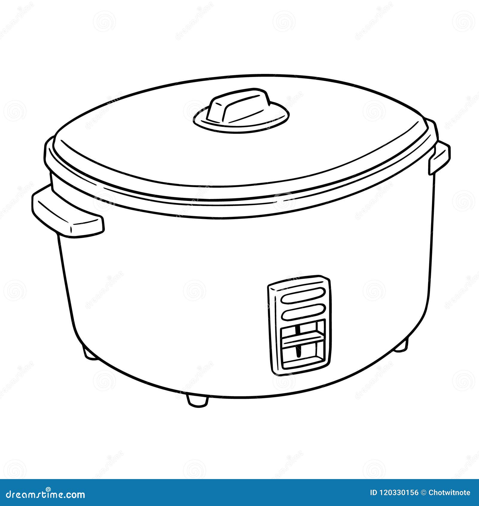 Vector of rice cooker stock vector. Illustration of hand - 120330156