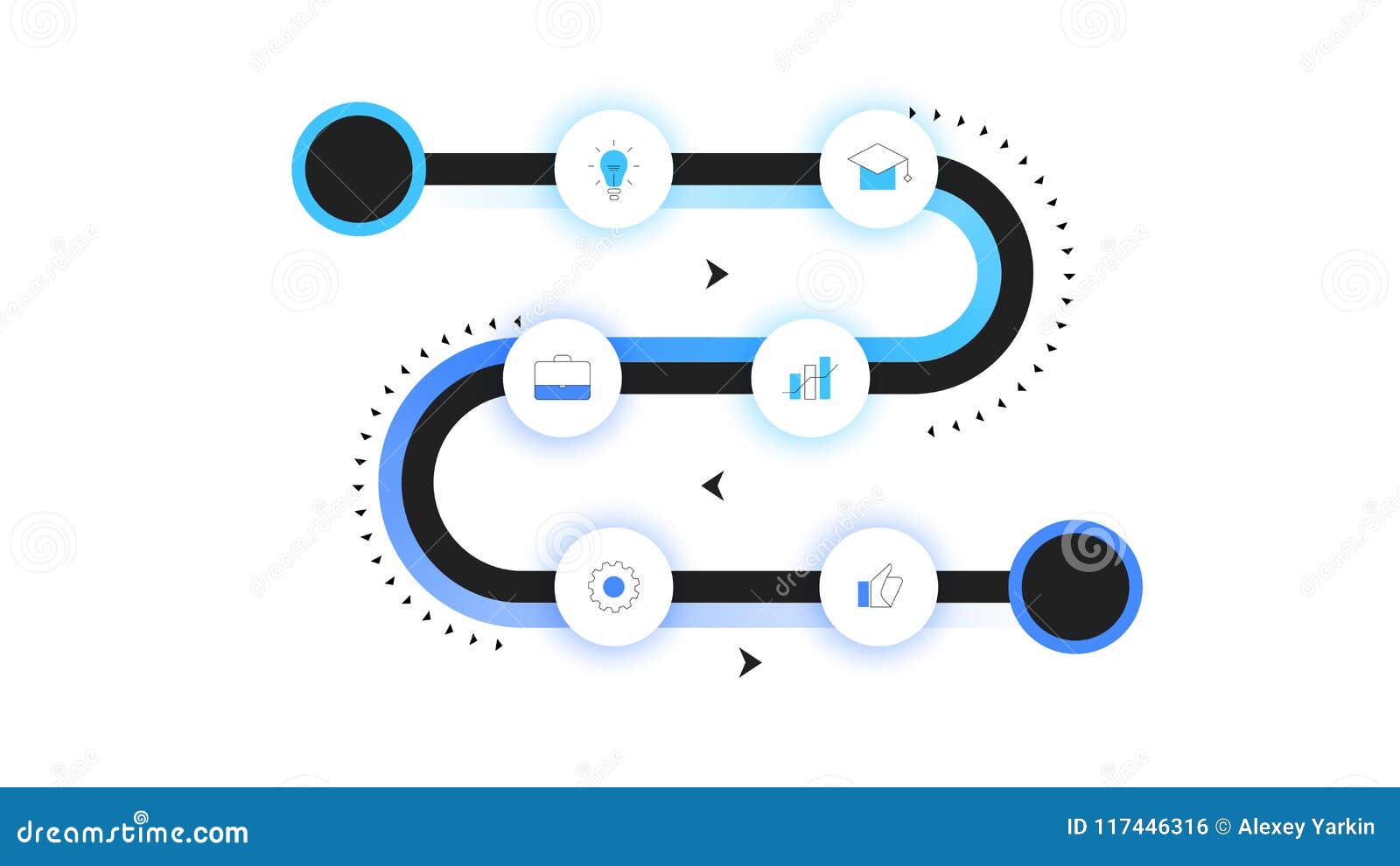 Vector Roadmap, Modern Infographic Timeline with Neon Backlight Throughout Blank Road Map Template