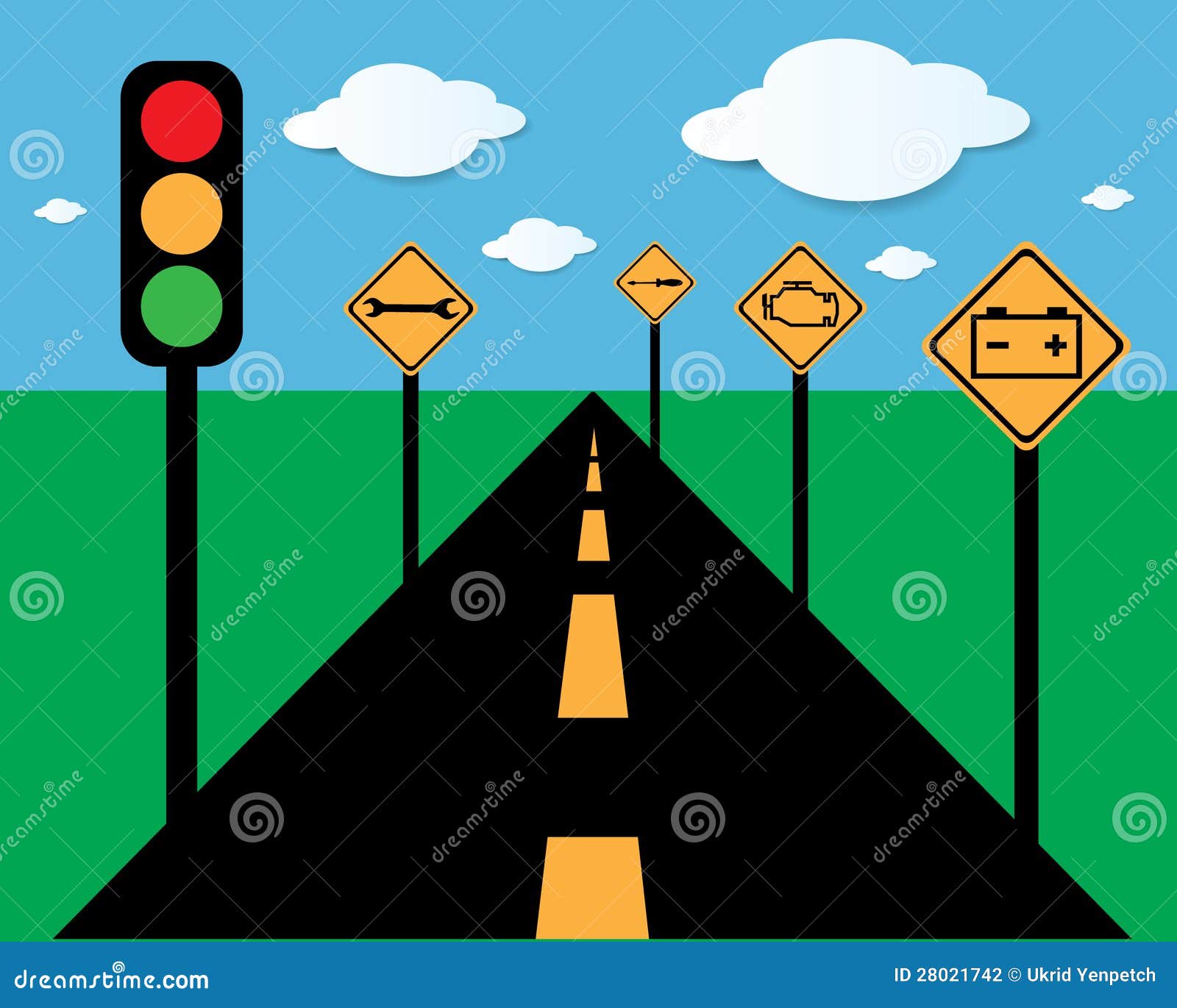 Vector Roadside Services Signs Stock Vector Illustration of vector