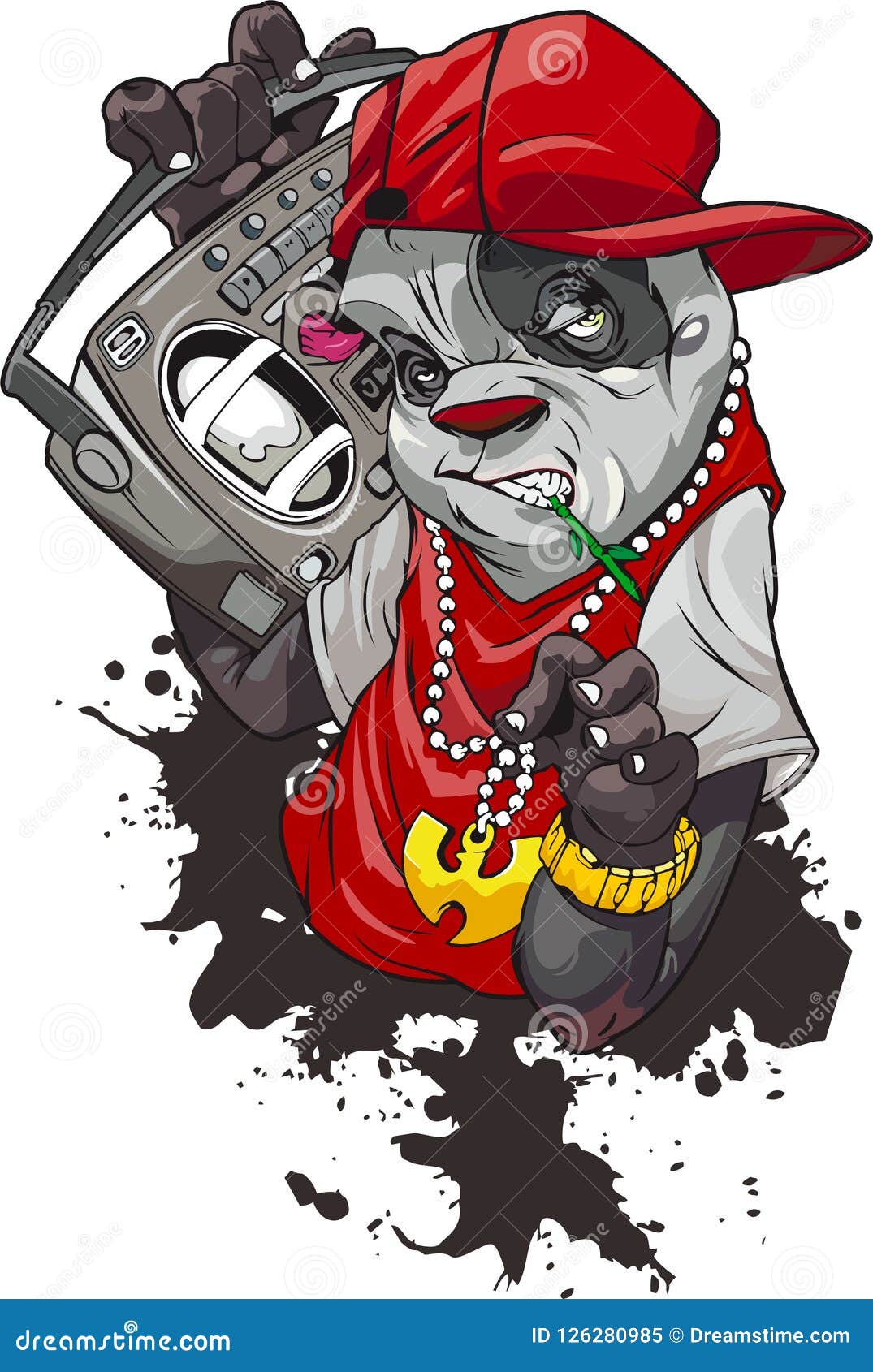 Vector Rock And Roll Panda Music Sound Illustrations Stock 