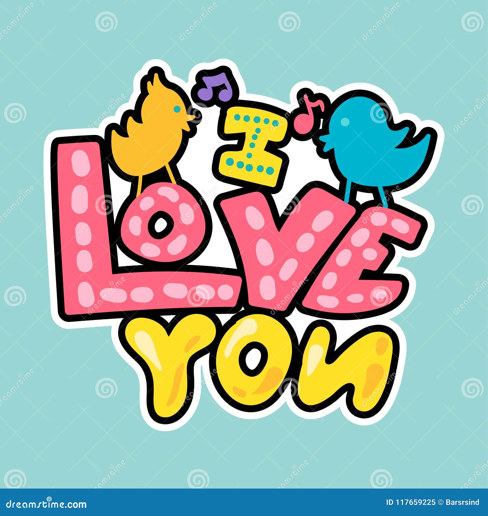 Vector Romantic Love Patch in Doodle Style Stock Illustration ...