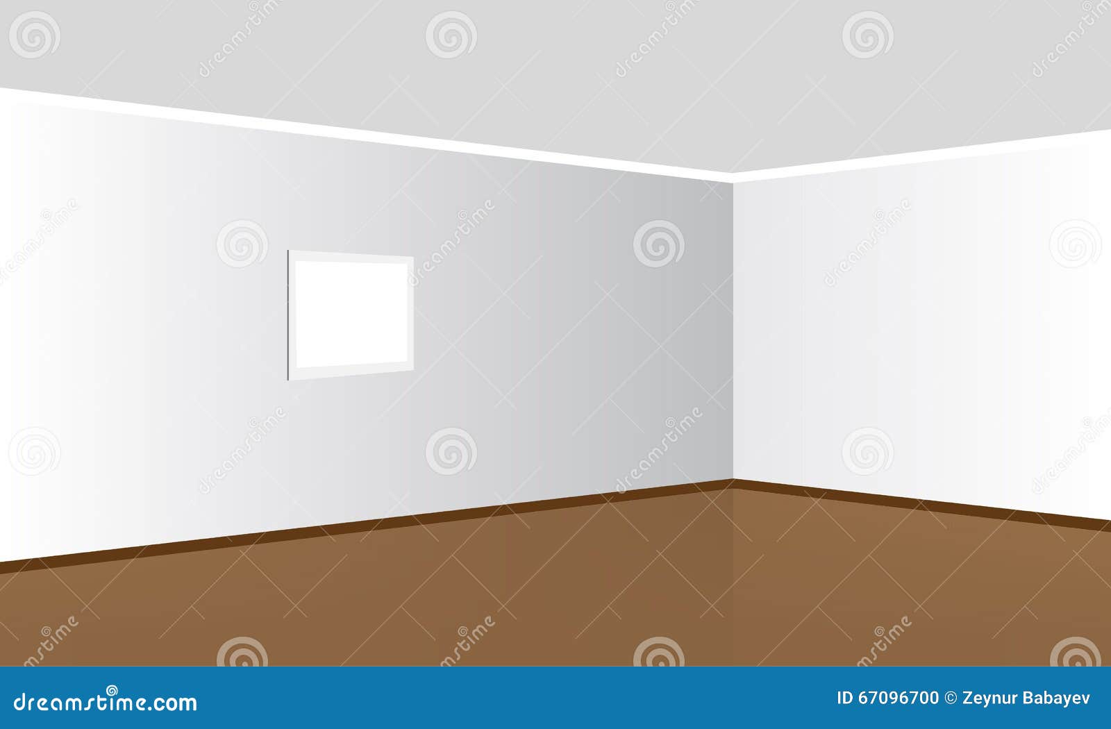Vector Room Interior in Minimal Style with Empty Wall Background Stock
