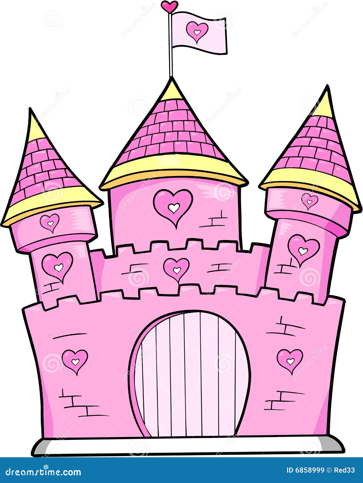 Vector rosado del castillo ilustración del vector. Ilustración de rosa -  6858999