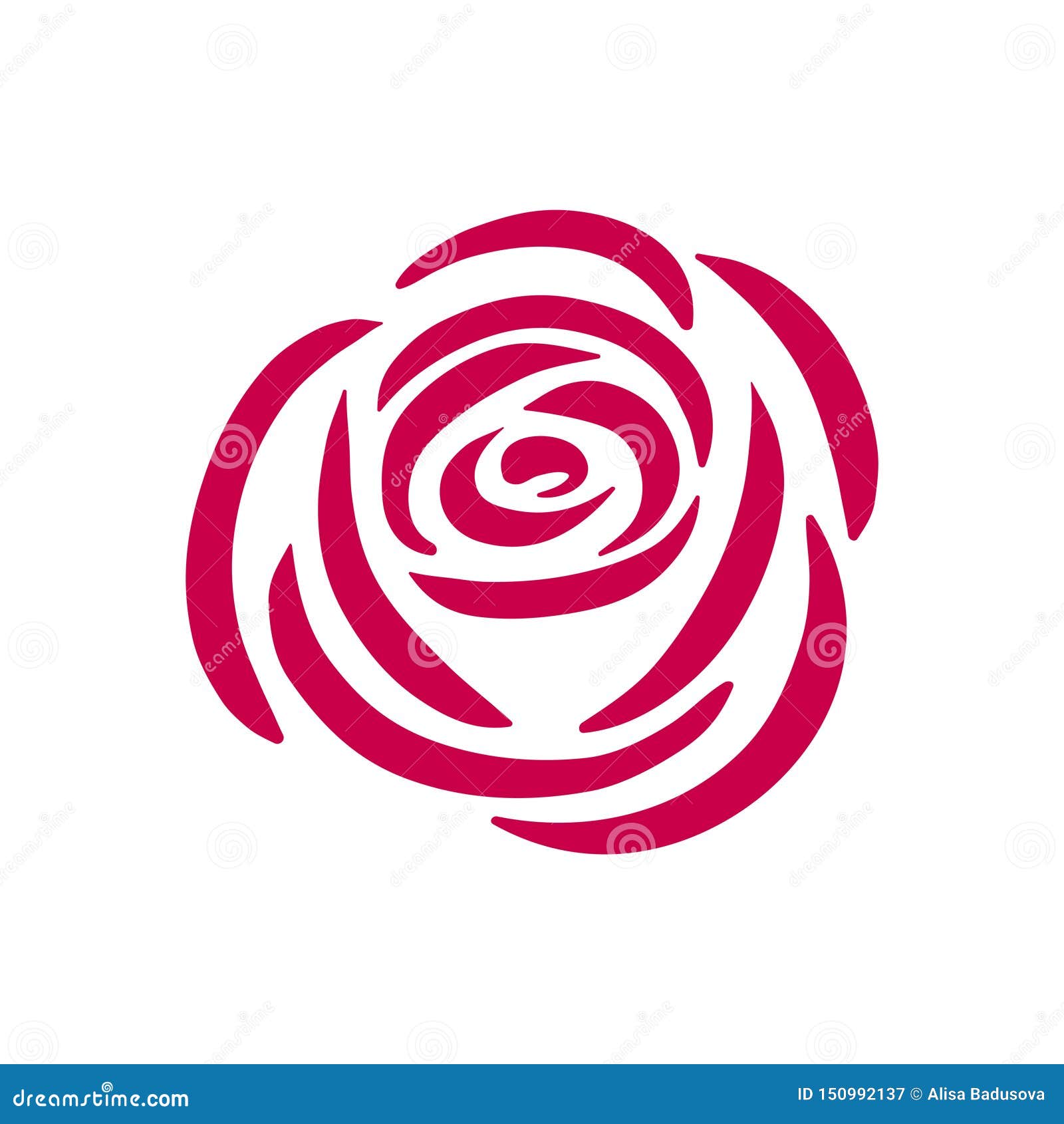 Vector Rose Symbol Illustration on White Background Stock Vector