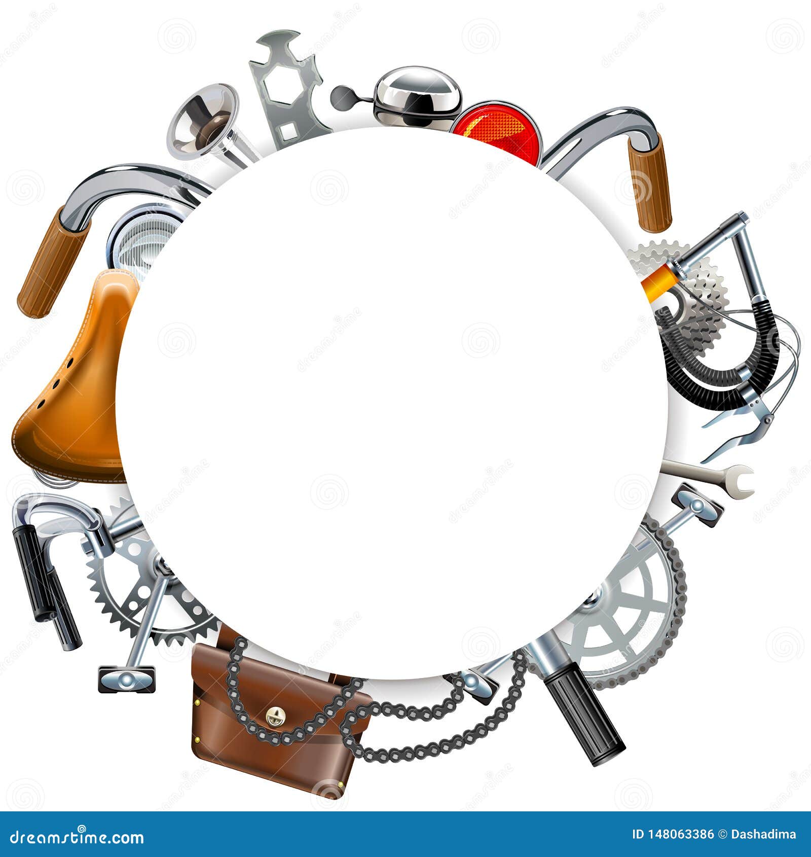  round blank frame with bicycle spares