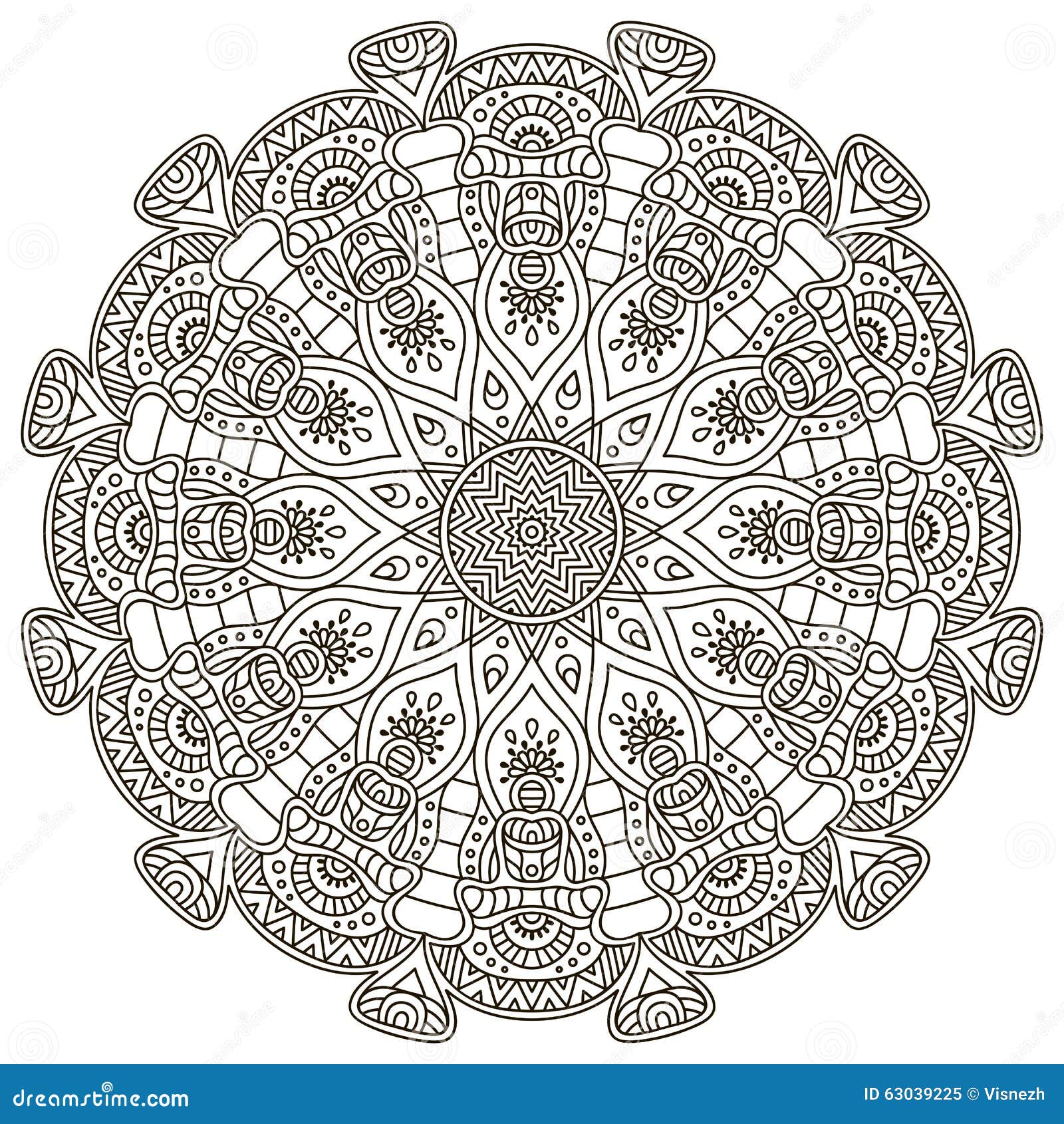 Download Vector round Mandala stock vector. Illustration of floral ...
