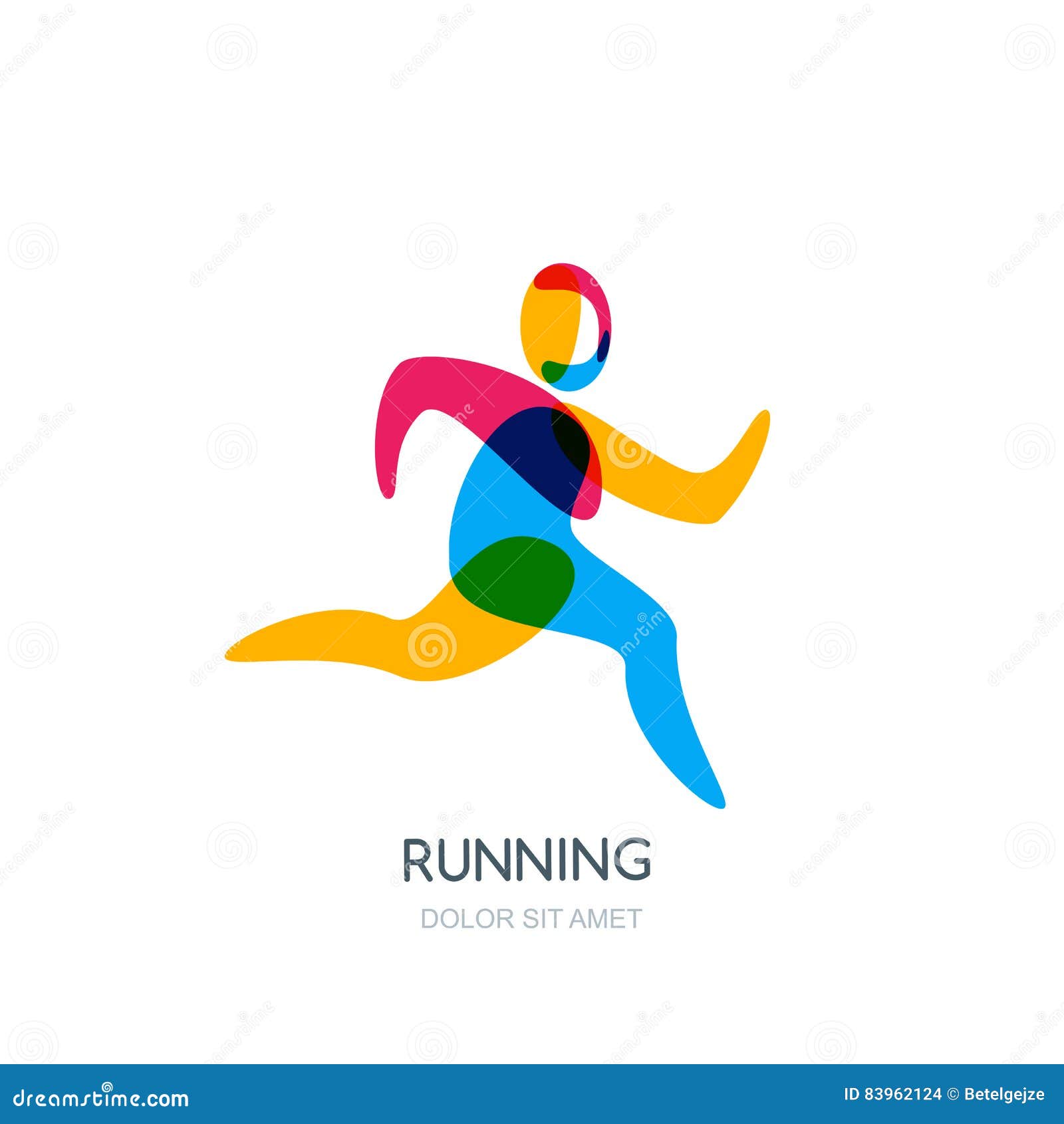 Vector Running Human Logo, Emblem, Icon or Label Isolated Design ...