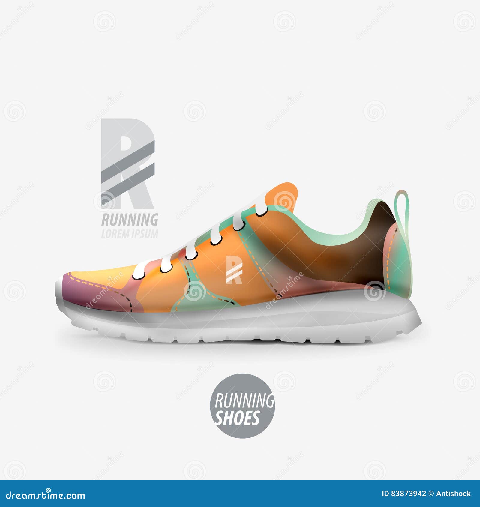 Vector Running Shoes Ad Product Template Stock Illustration ...