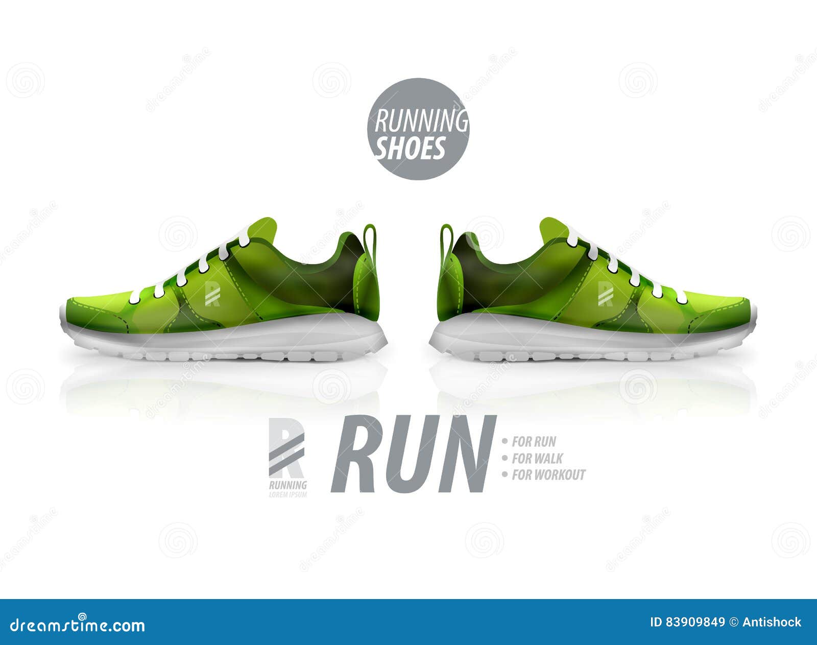 Vector Running Shoes Ad Product Template Stock Illustration ...