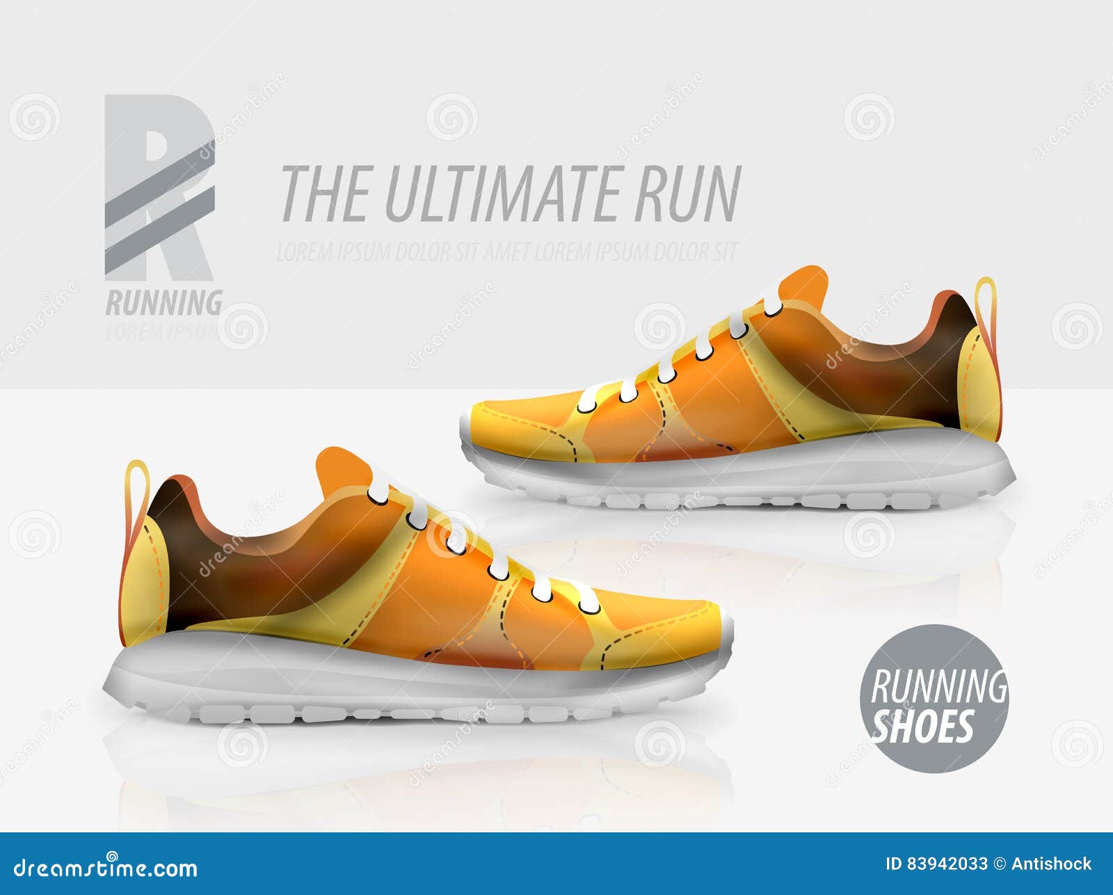 Vector Running Shoes Ad Product Template Stock Illustration ...