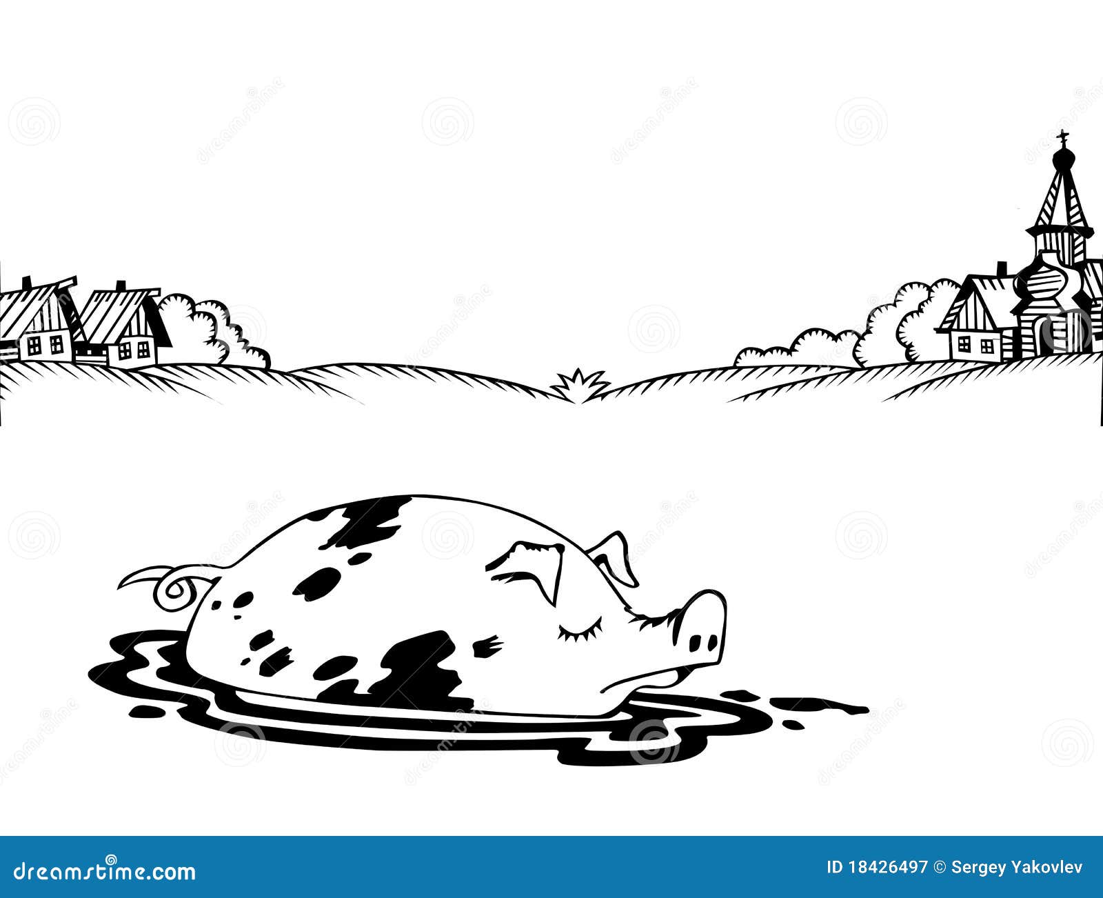 Vector rural landscape stock vector. Illustration of field - 18426497