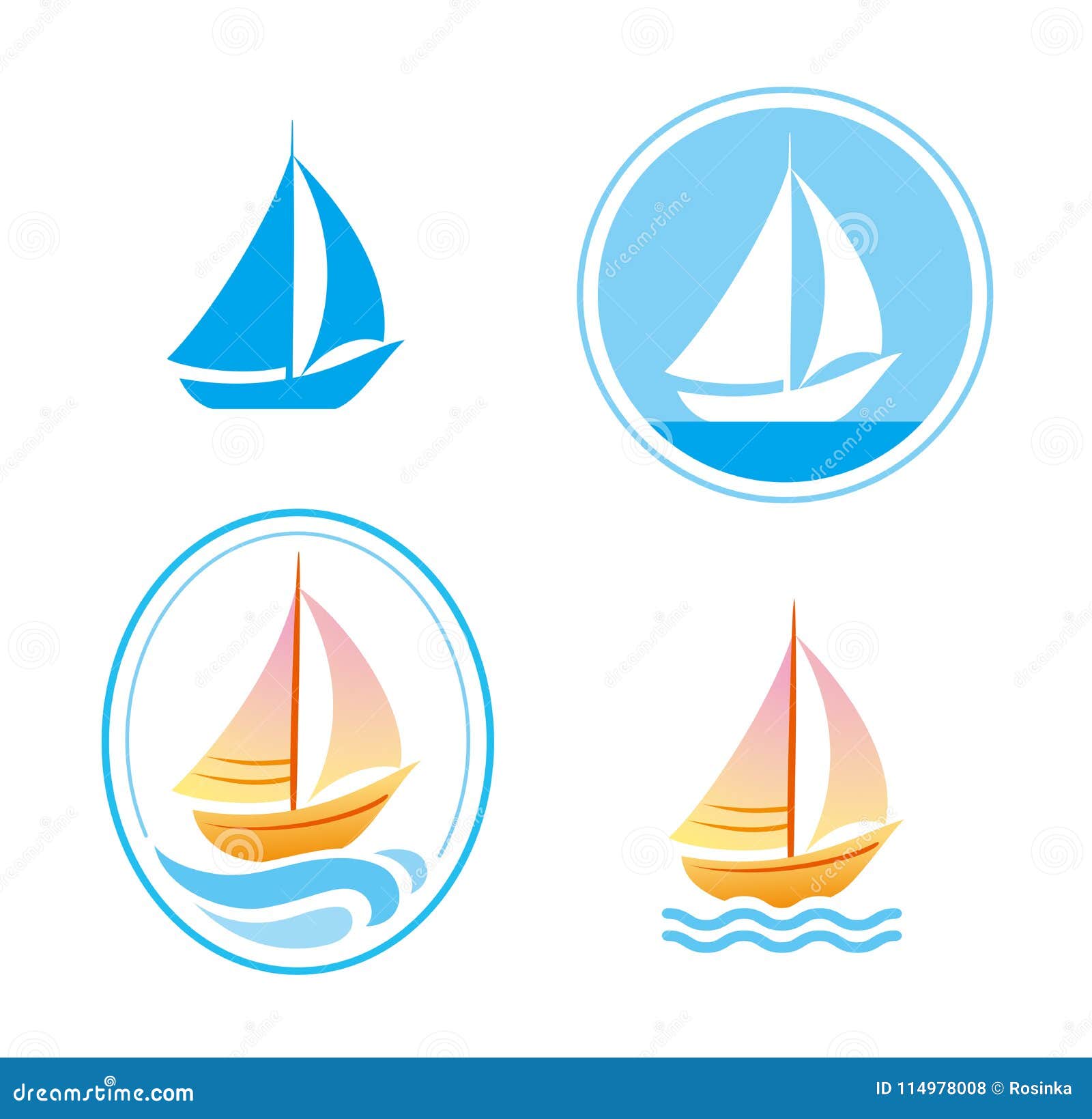 Vector sailboat emblems stock illustration. Illustration of logo