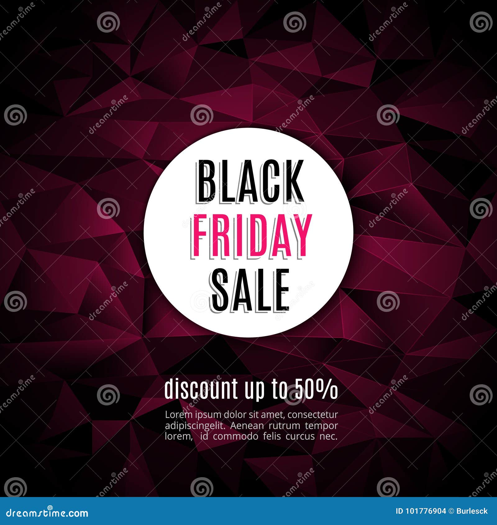 Vector sale black friday banner background in dark fashion modern triangular style. Fashion poster to black friday illustration