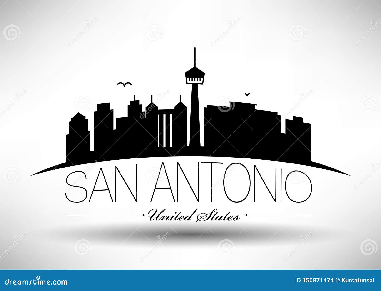 Vector San Antonio City Skyline Design Stock Vector Illustration of