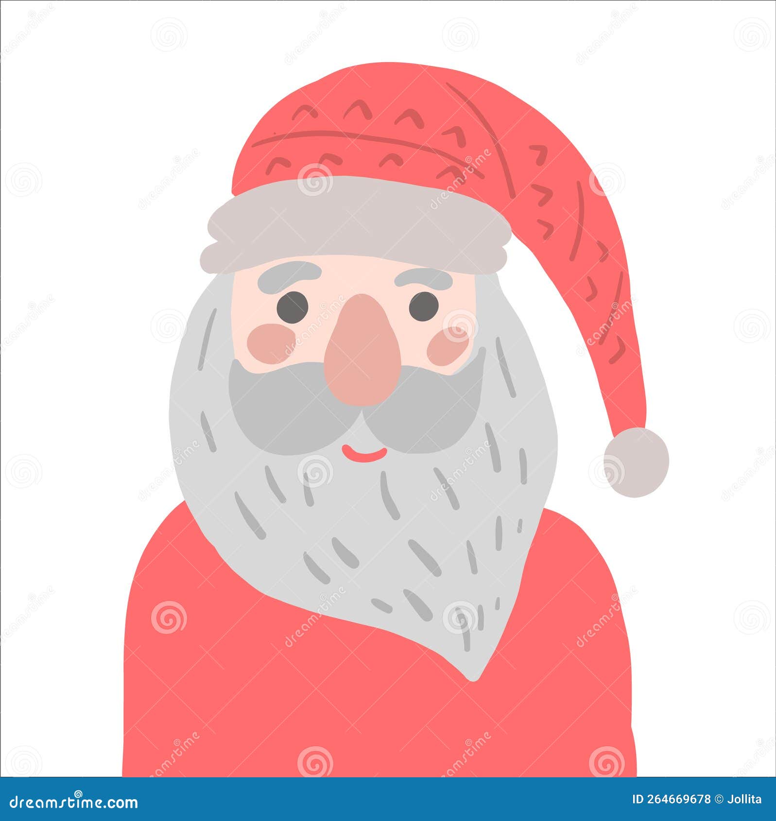 Vector Santa Isolated on White. Doodle Illustration Stock Vector ...