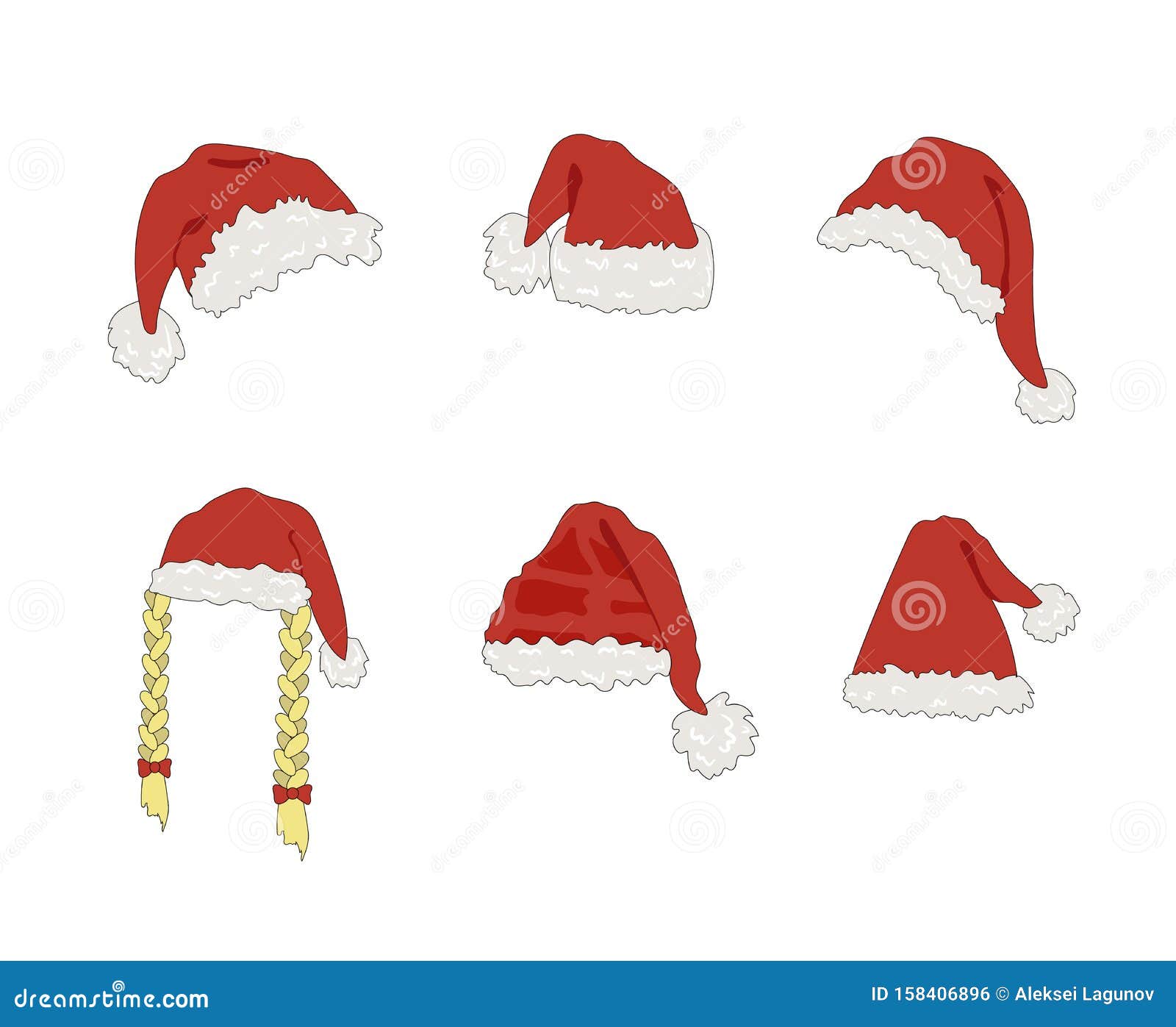  santas fluffy hat, christmas celebration, festive decorative , clip art templates.