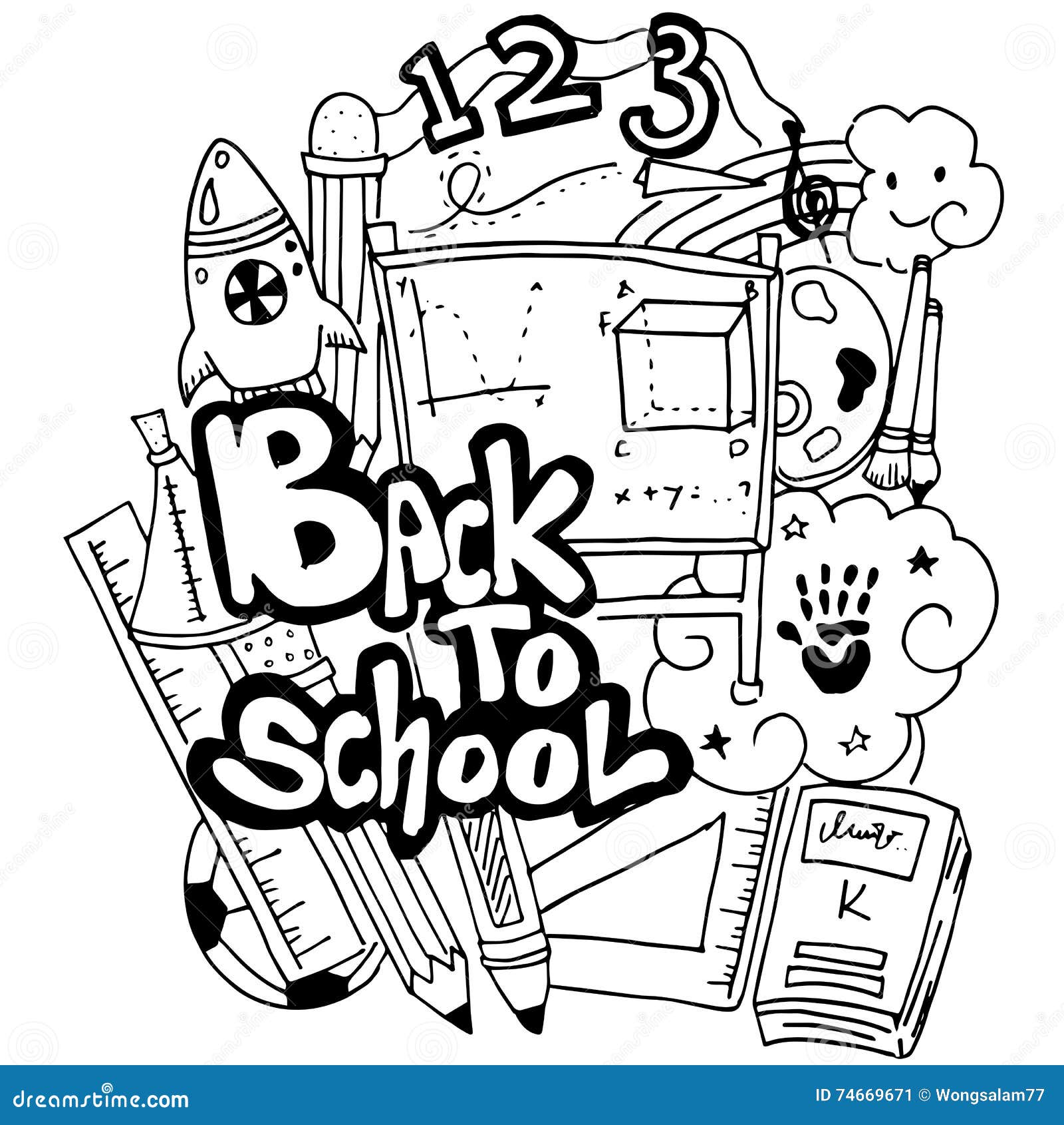 Vector School Education Doodle Art Stock Vector Illustration Of