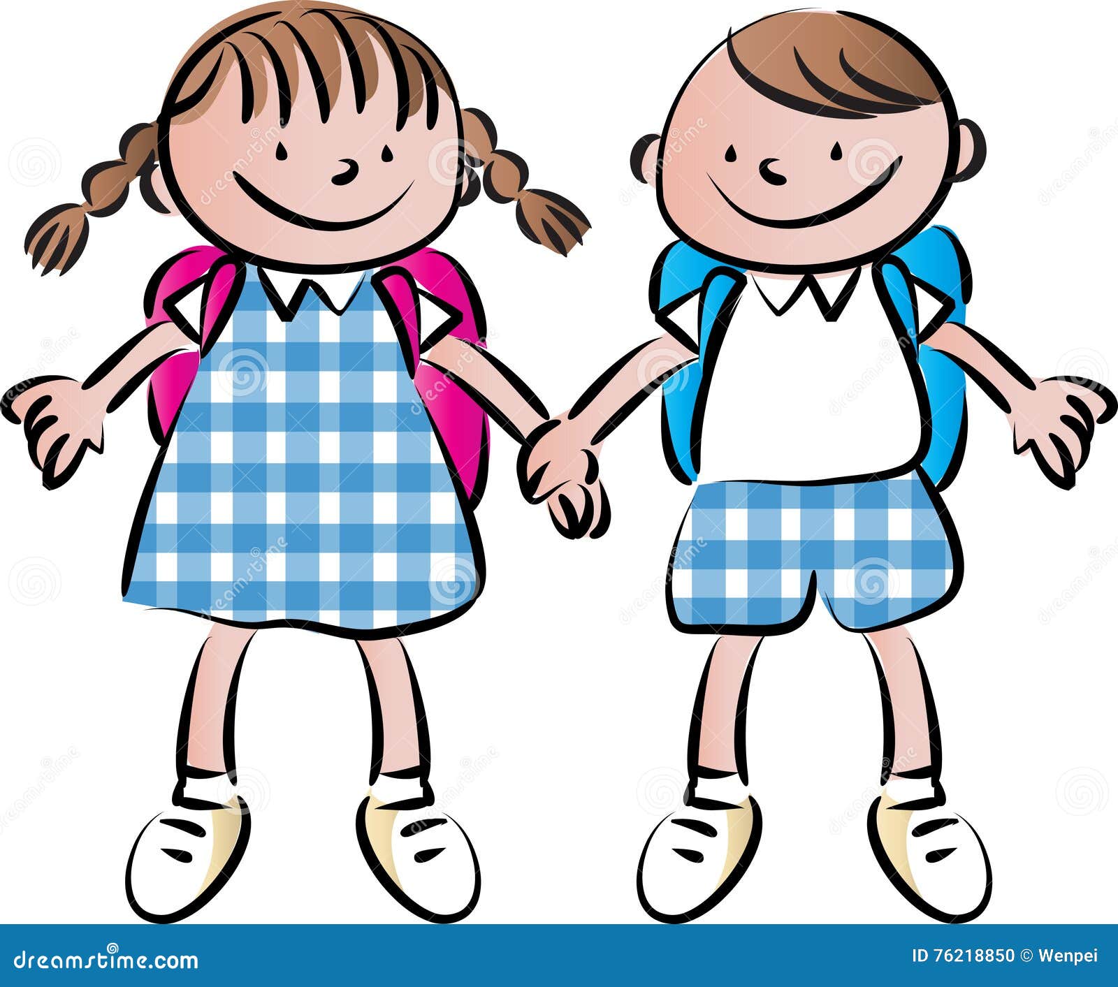 Vector School Kids Stock Illustration Illustration Of Girl