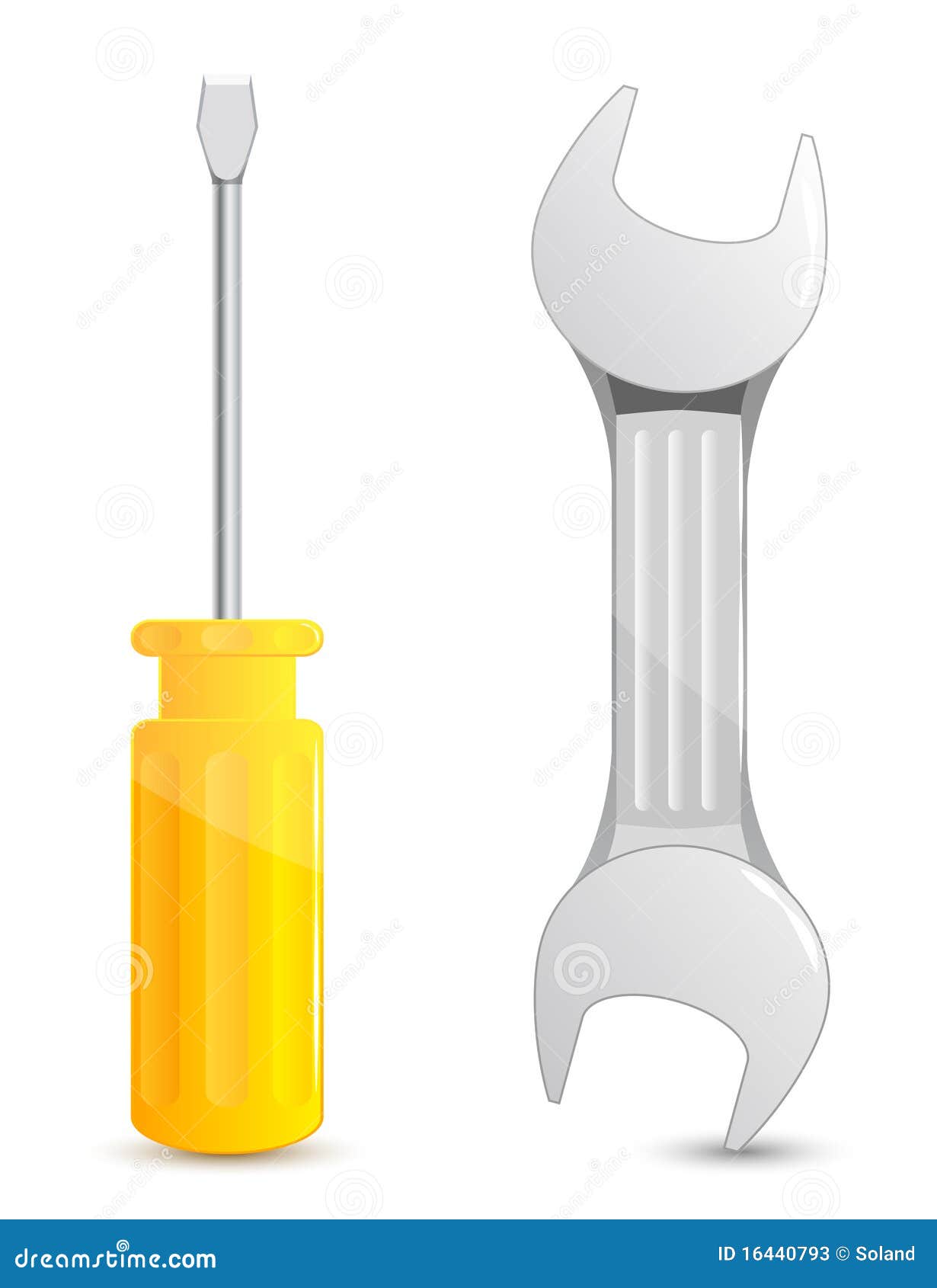 Vector Screwdriver and Wrench Stock Vector Illustration of metal