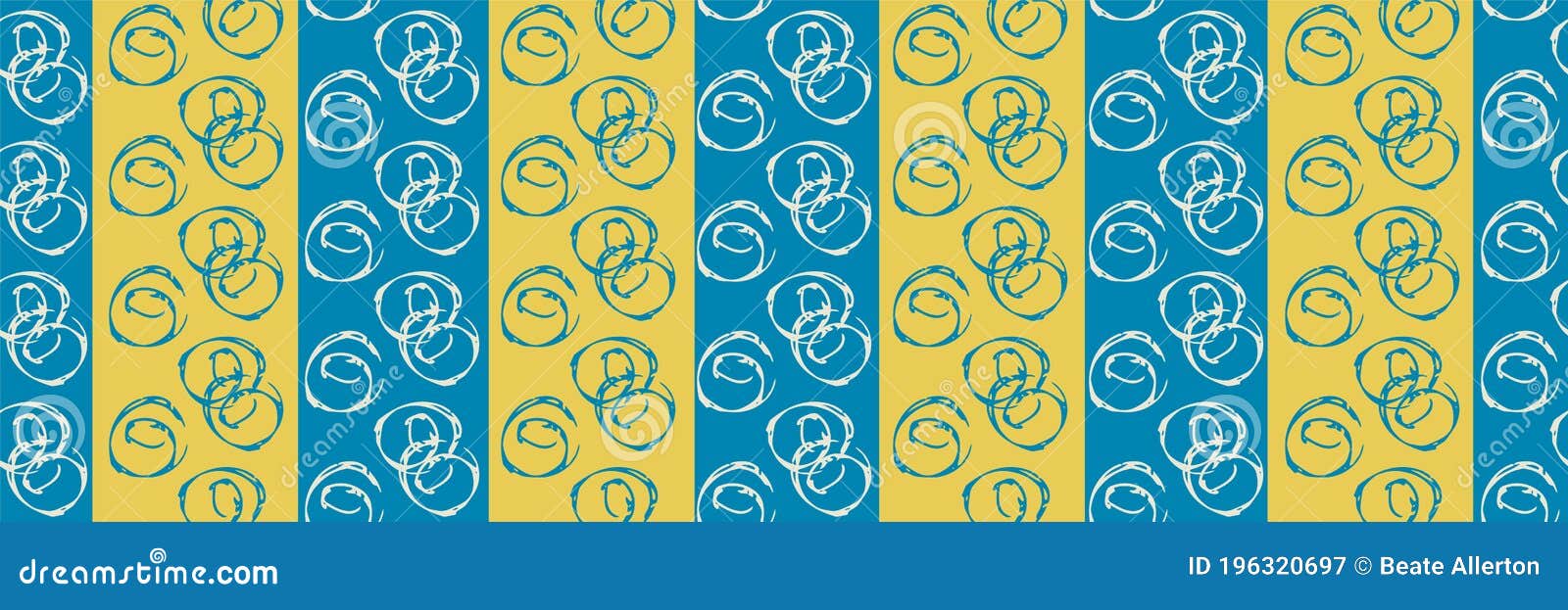 Download Vector Scribbled Abstract Circles Seamless Striped Border ...