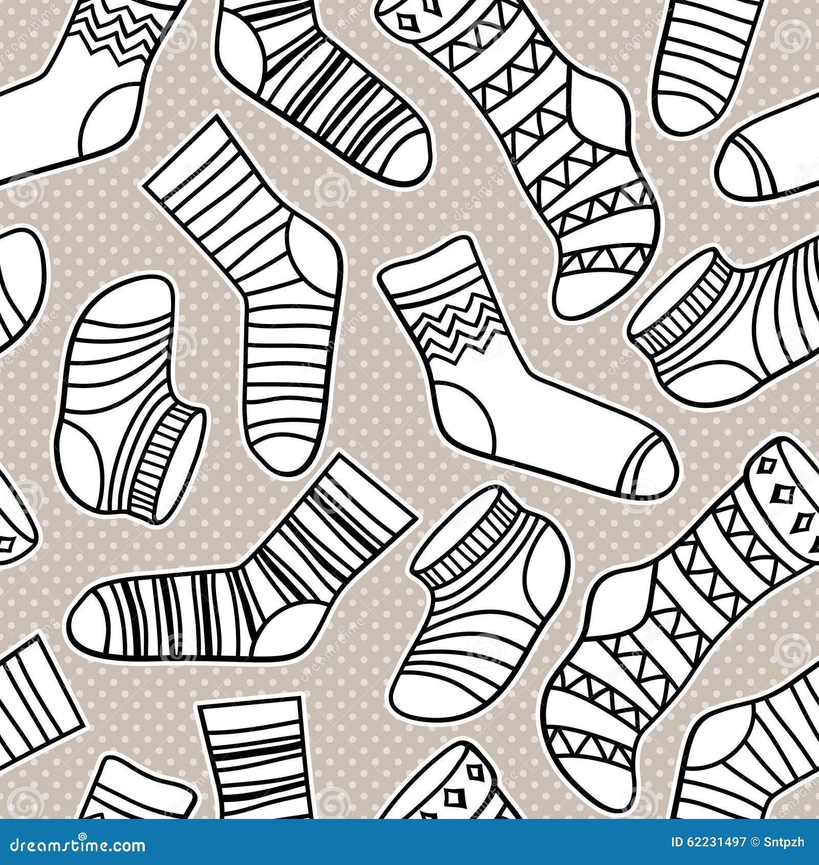 Vector Seamless Abstract Pattern with Socks Stock Vector - Illustration ...