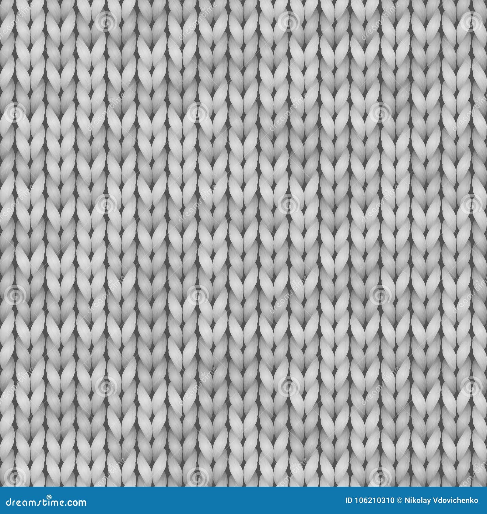 White and Gray Realistic Knit Texture Seamless Pattern. Vector Seamless ...