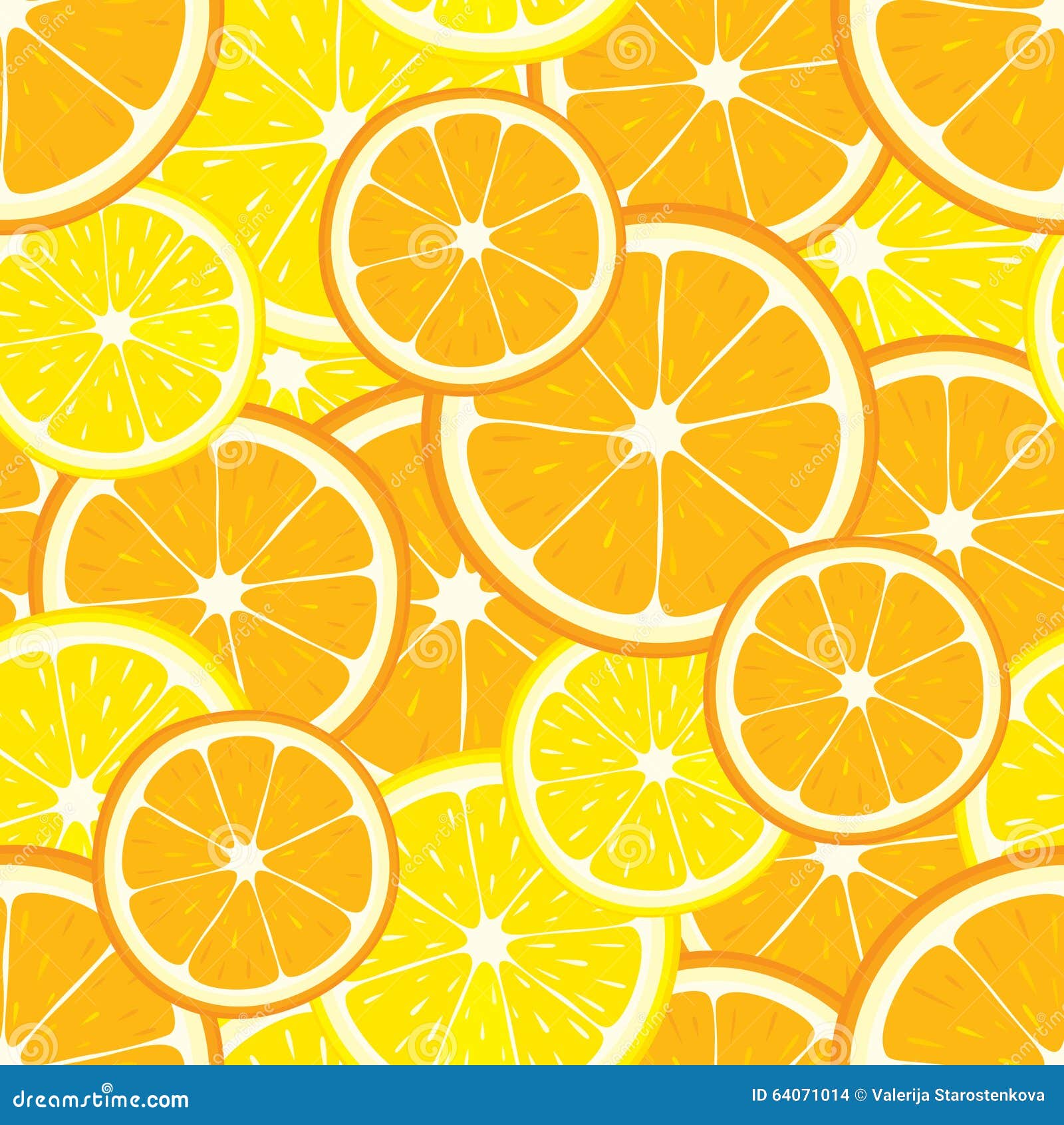 Vector Seamless Background with Orange and Lemon Slices. Stock Vector Illustration of mosaic