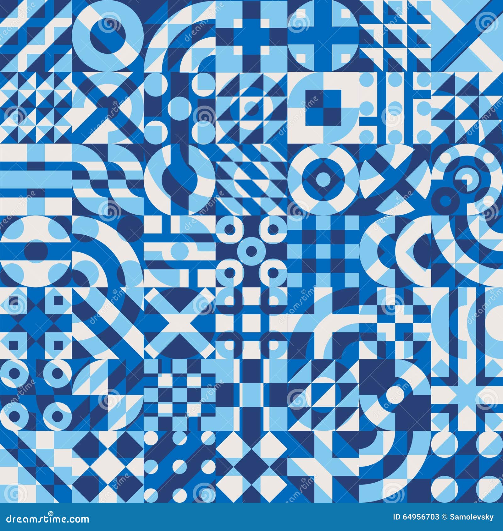  seamless blue white color overlay irregular geometric blocks quilt pattern