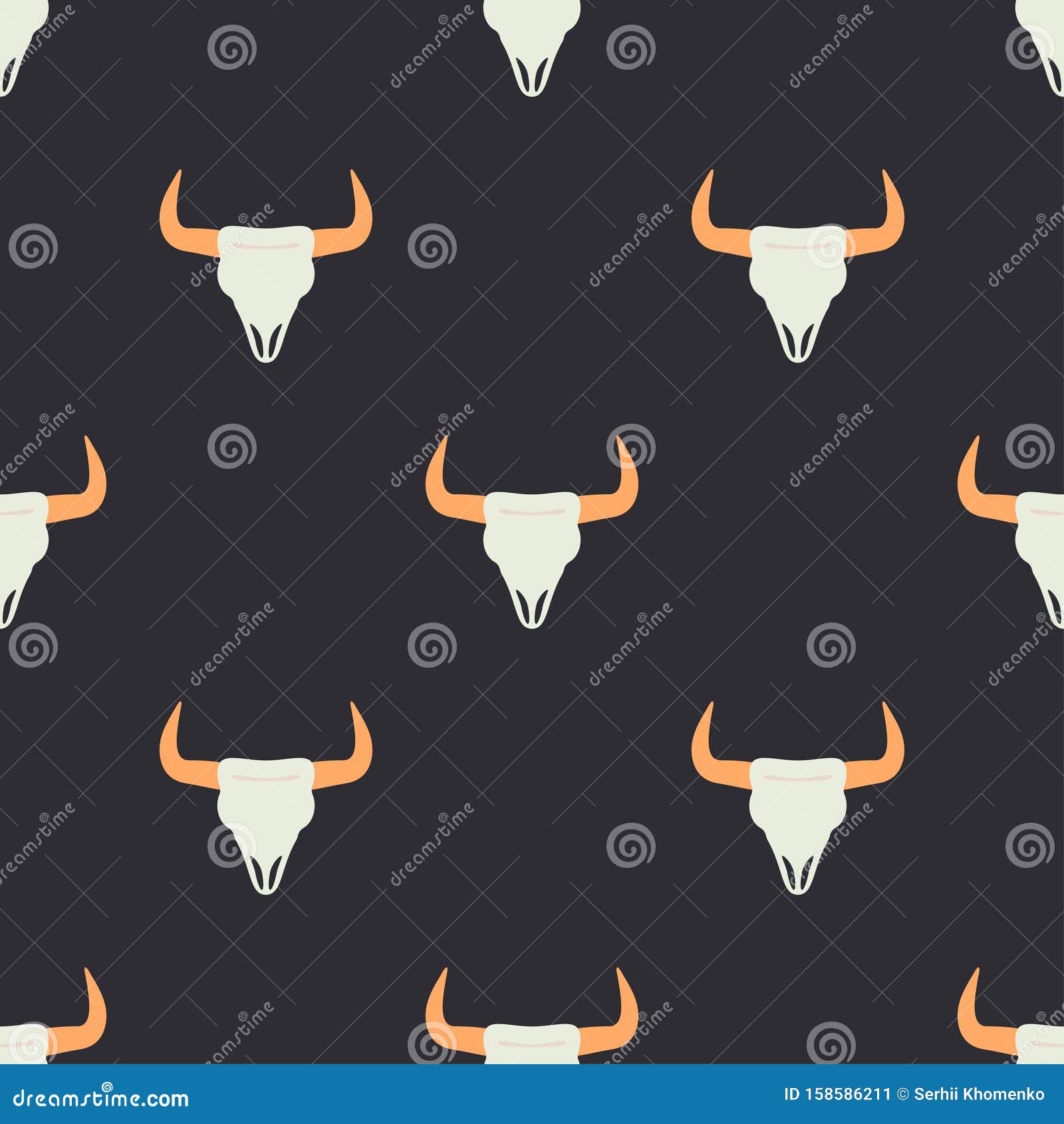 princip lette Bank Vector Seamless Color Pattern with Simplified Buffalo, Bison Skull. Wild  West Symbolic Textile Ornament. Background Stock Vector - Illustration of  indian, authentic: 158586211