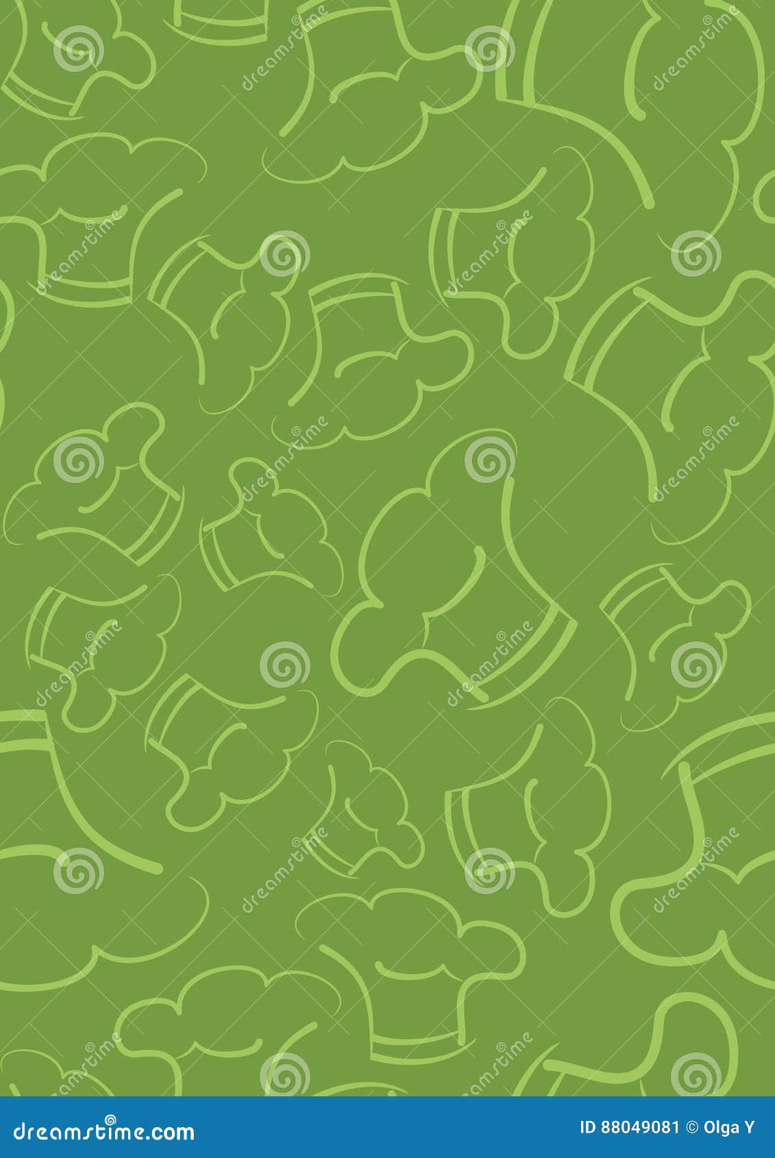 Vector Seamless Cooking Background with Hand Drawn Lined with Chef Hat