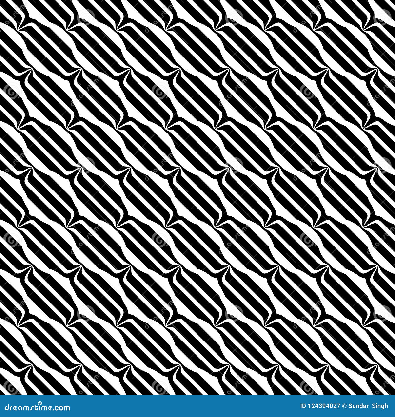 Vector Seamless Diagonal Lines Pattern Black And White Abstract