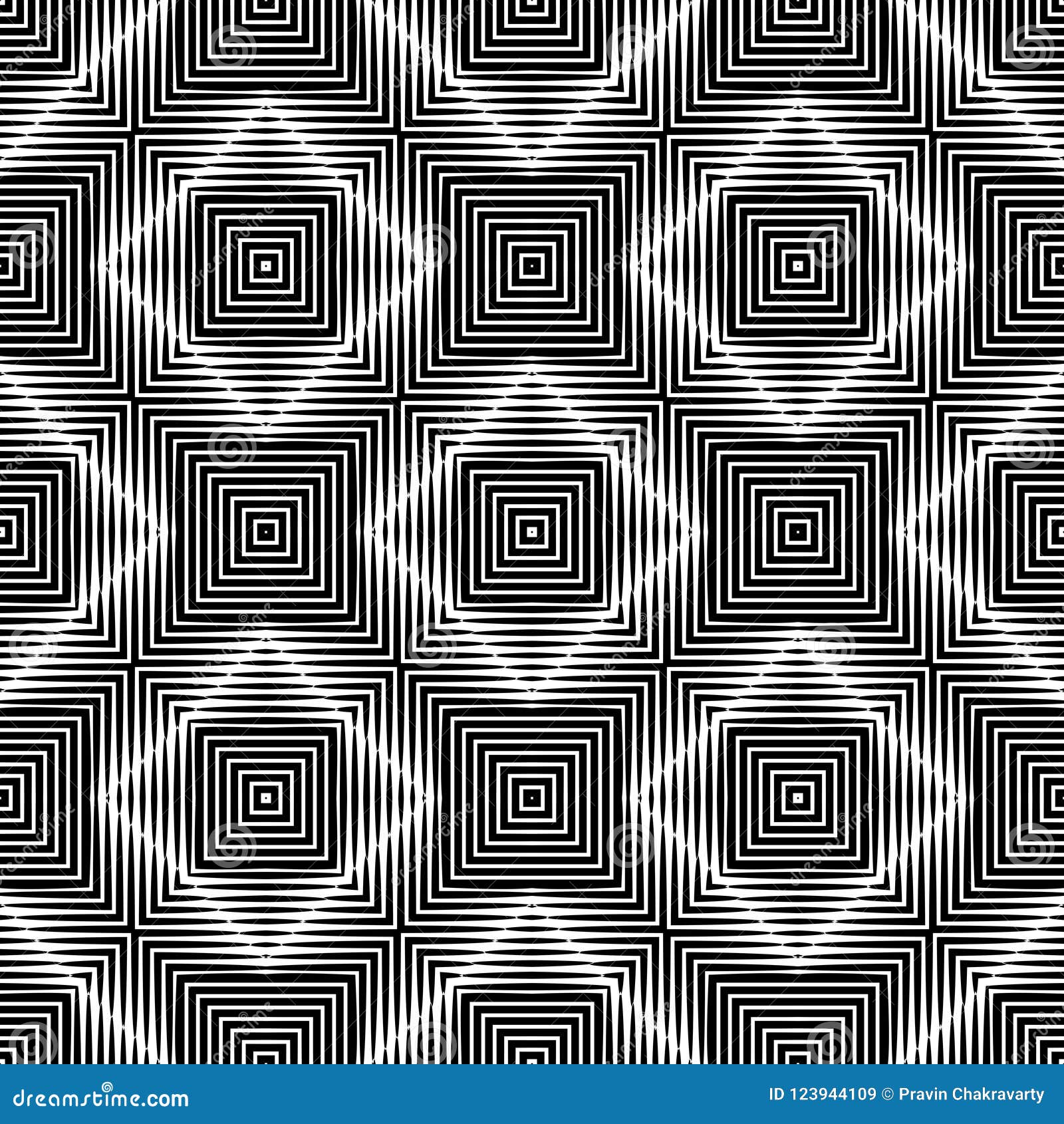 Vector Seamless Diamond Pattern. Black and White. Abstract Background