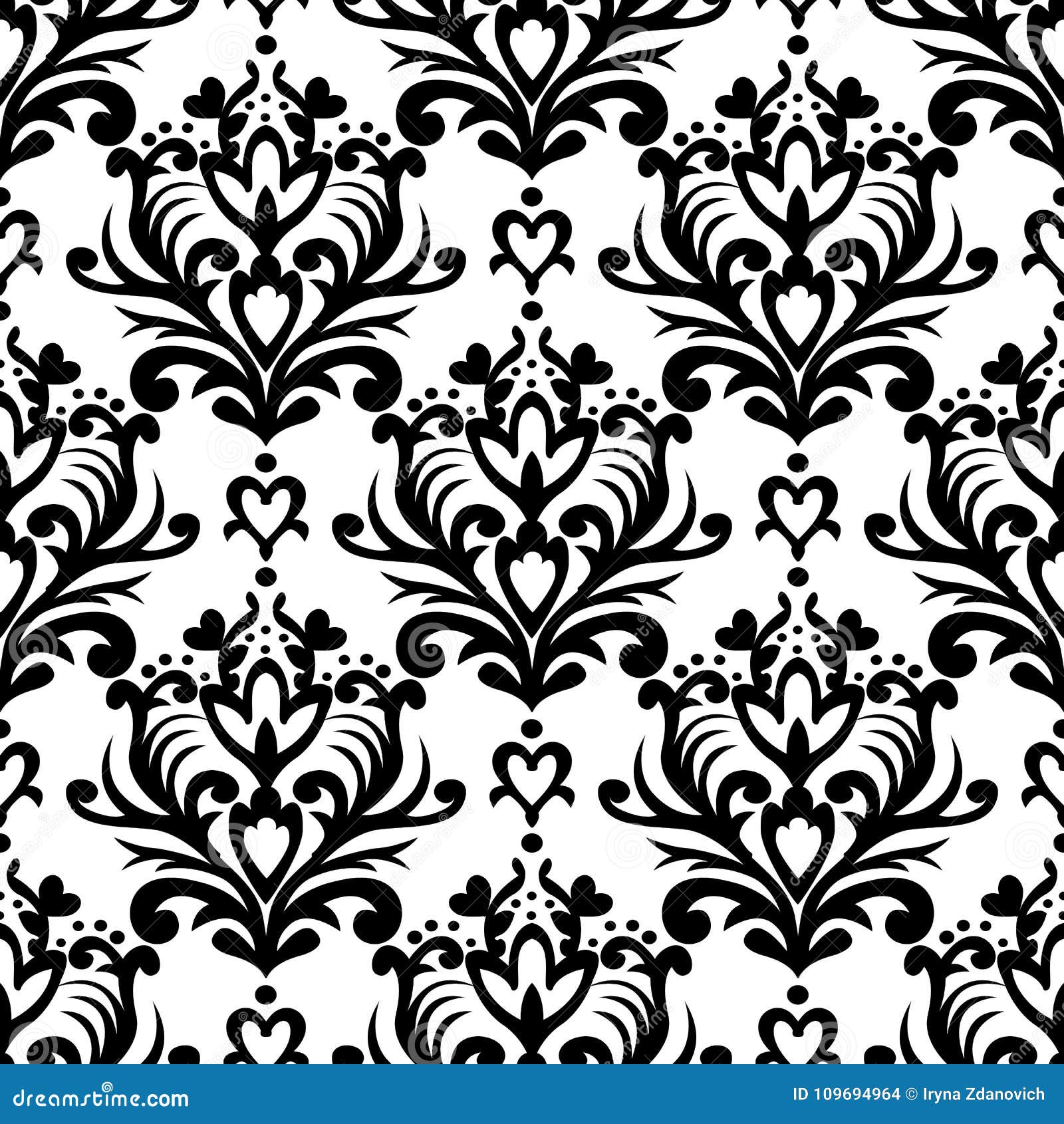 Download Vector Seamless Floral Damask Pattern. Rich Ornament, Old ...