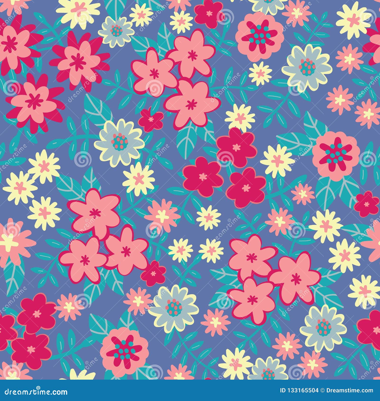 Blue Floral Printable Wrapping Paper
