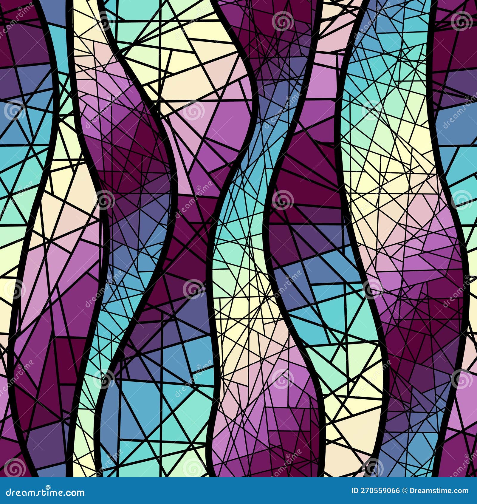 Vector Seamless Mosaic Art Pattern. Art Background. Stock Vector