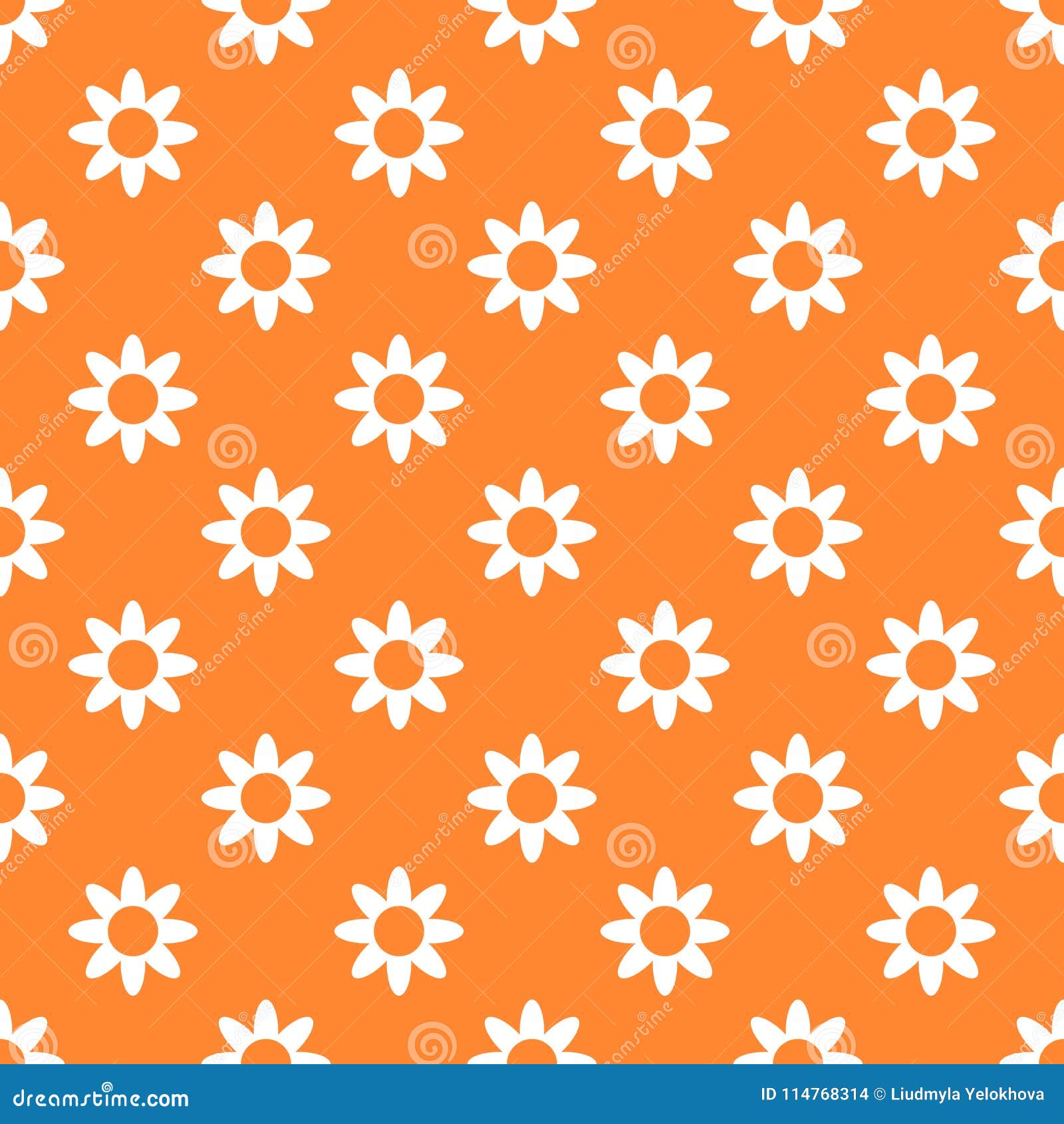 Vector Seamless Orange Floral Pattern Stock Illustration Illustration