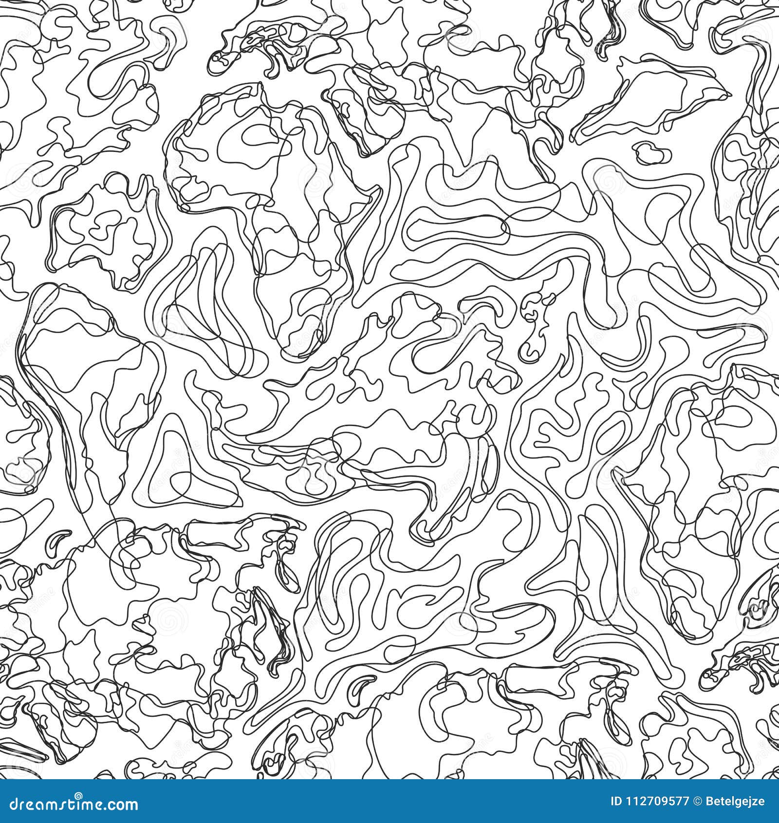 Heights map black contour seamless pattern Vector Image