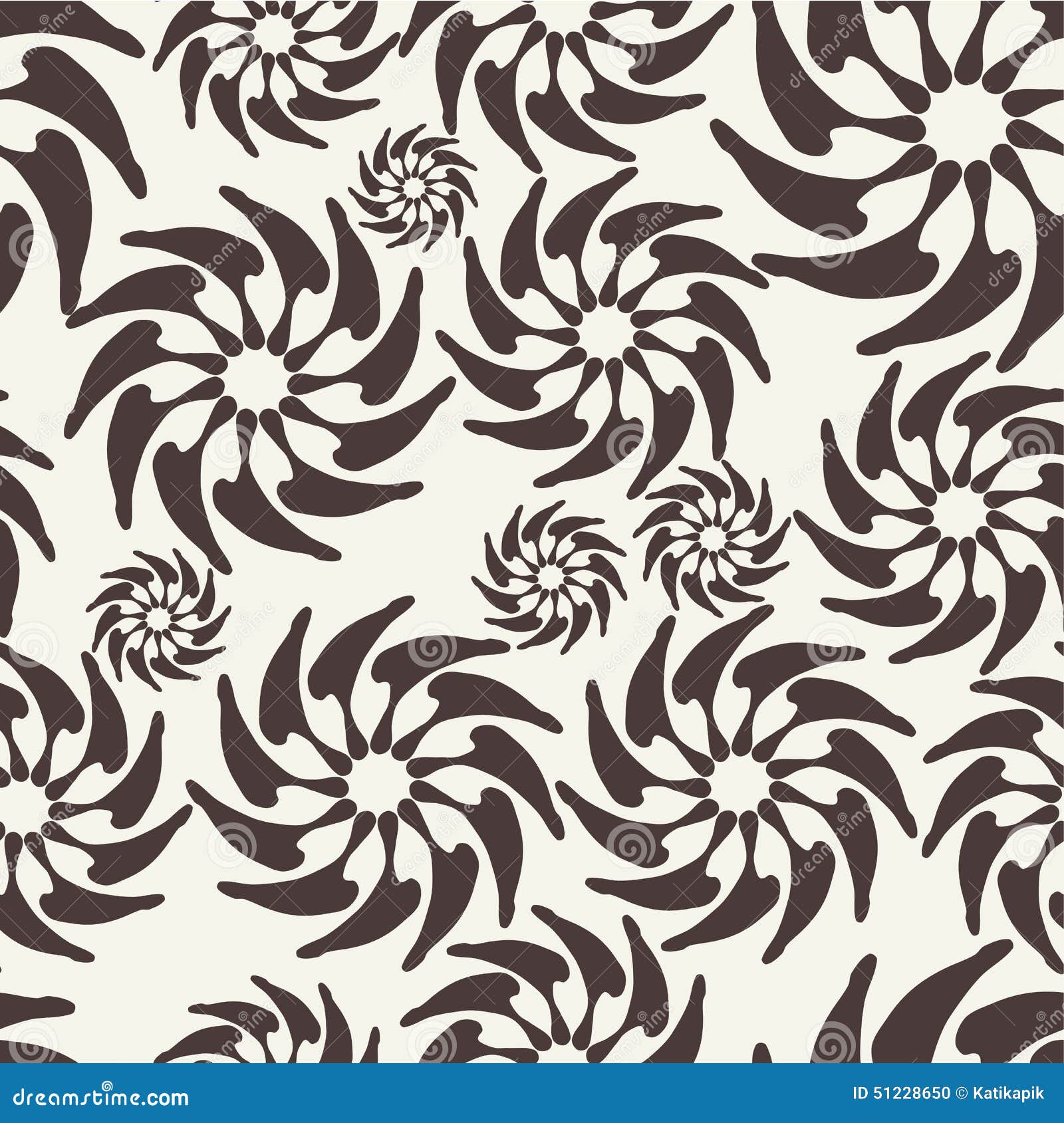 Vector seamless pattern. Black and white abstract background. Vector seamless pattern. Modern repeating texture. Fancy print with stylized flowers