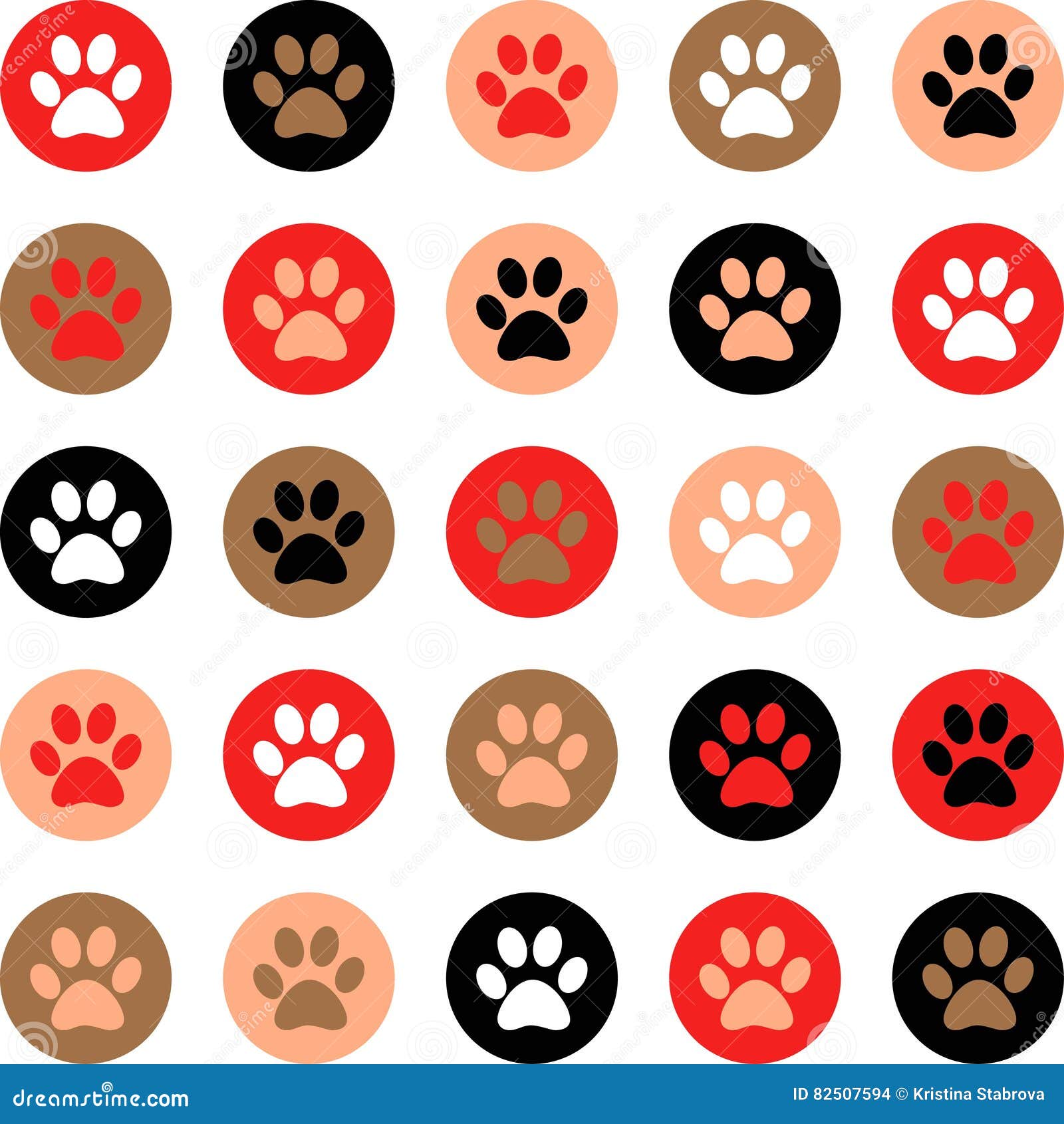  seamless pattern with cat or dog footprints. cute colorful paws. animal concept. foot steps. veterinary. 