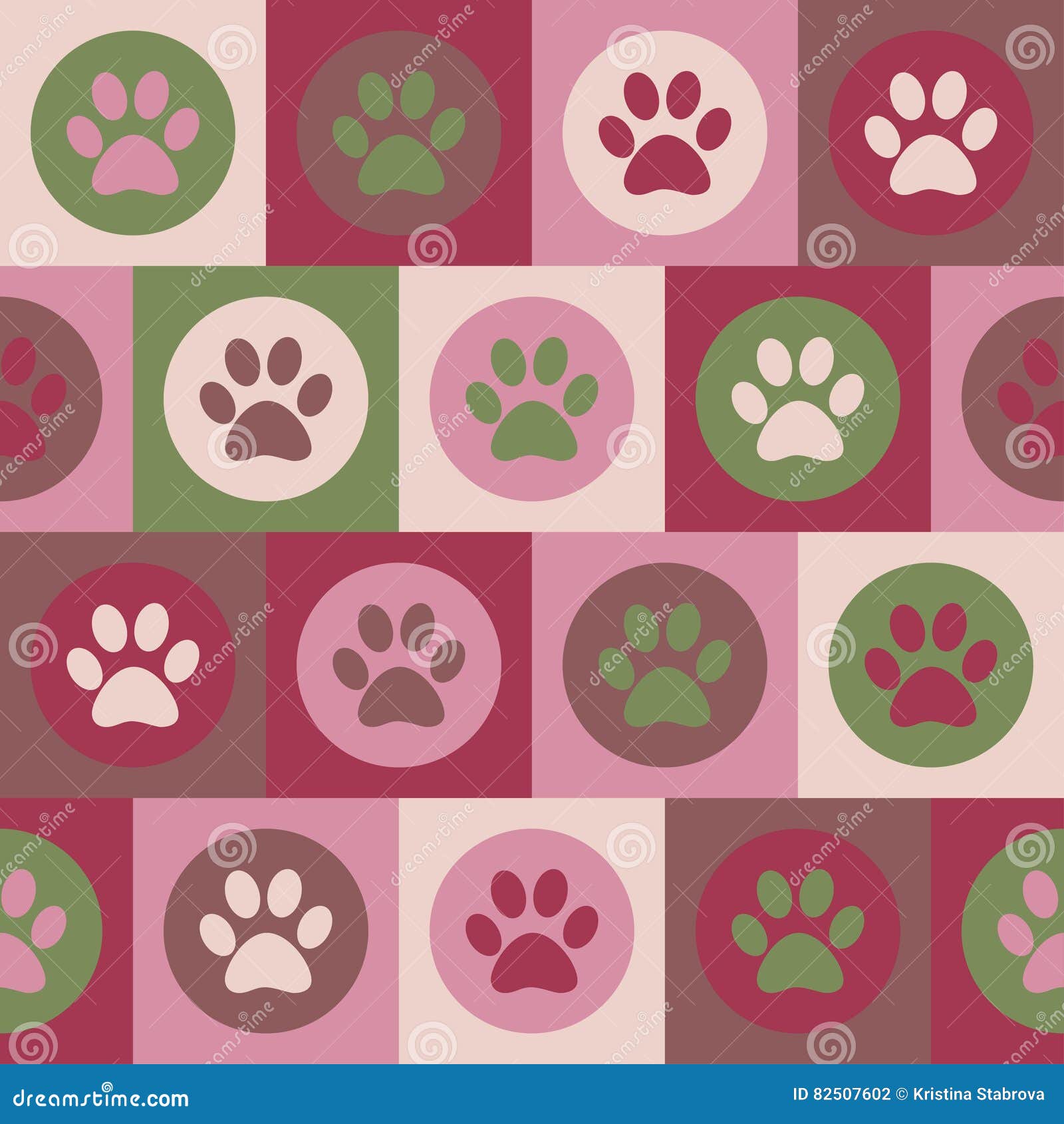 Vector Seamless Pattern  With Cat  Or Dog Footprints Cute 