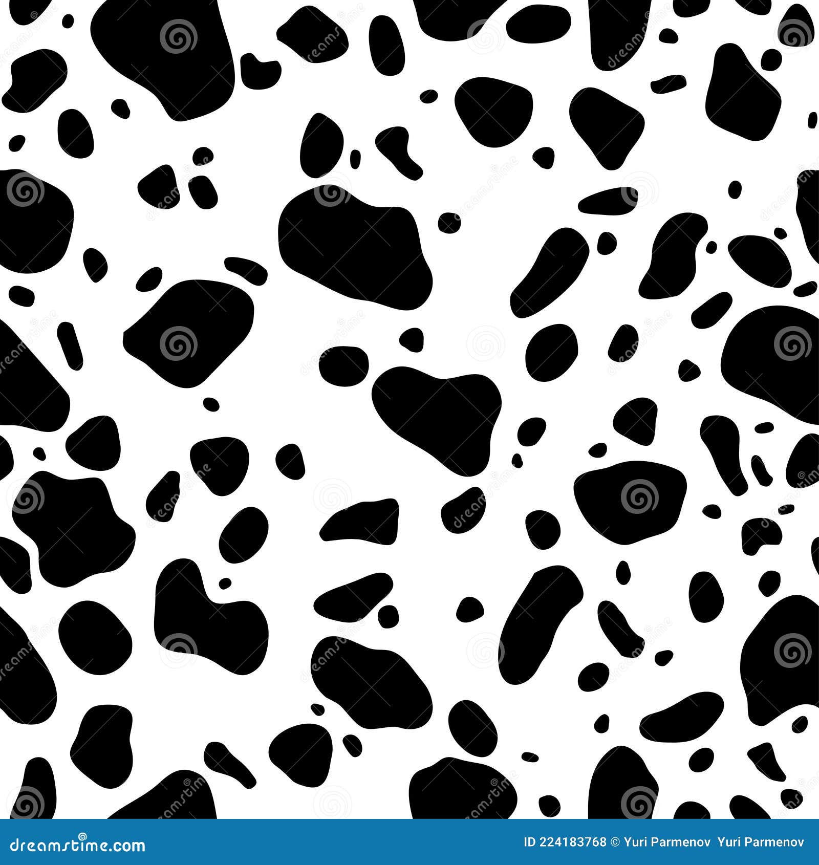 Seamless pattern of dalmatian spots Royalty Free Vector