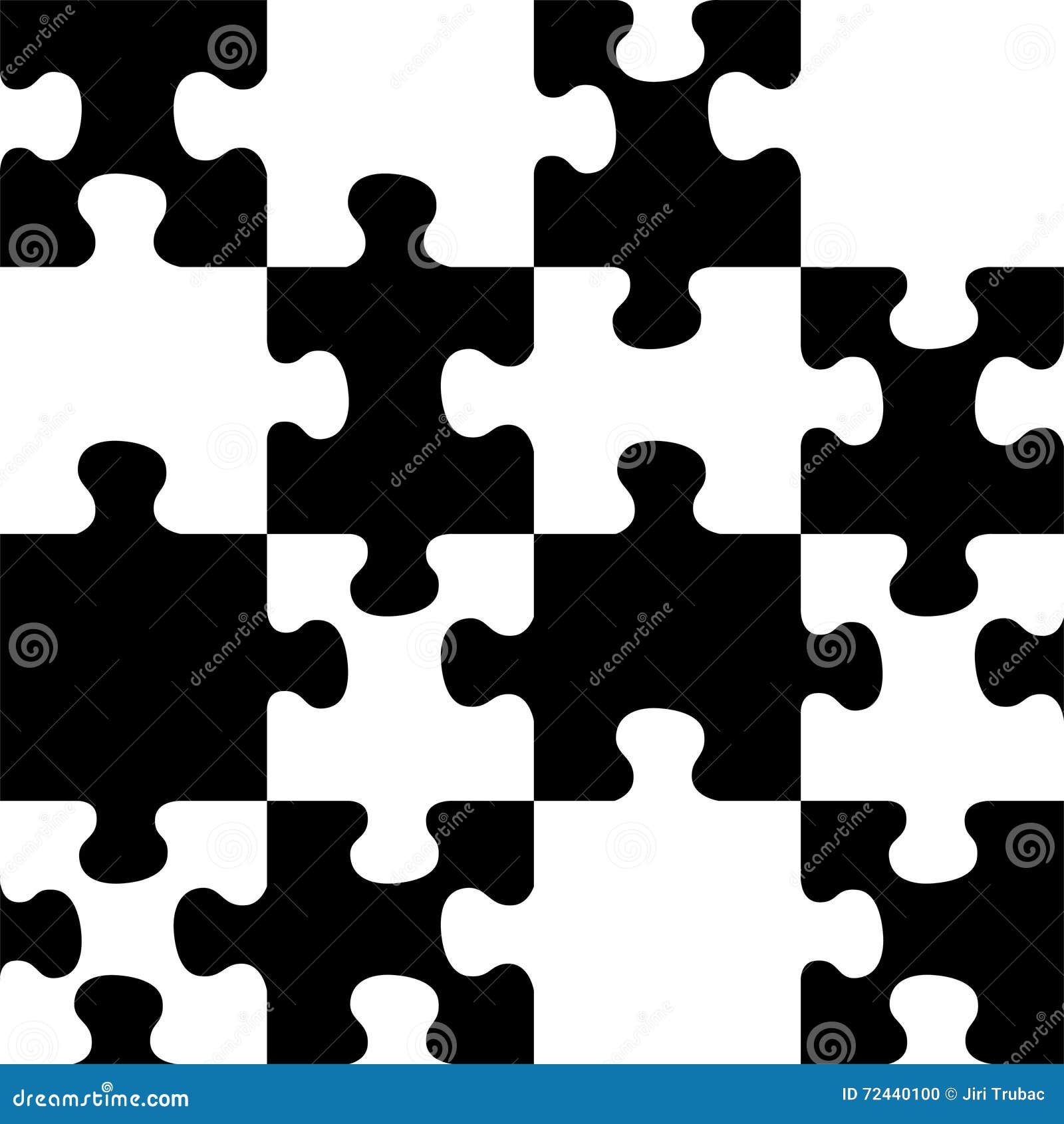 Vector Seamless Pattern. Decorative Puzzle Pattern Stock Vector