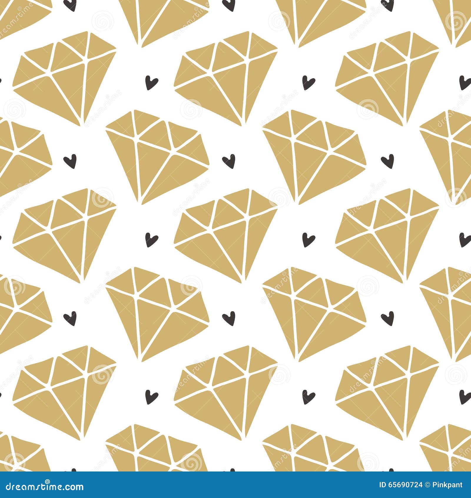 Vector Seamless Pattern. Diamond in Doodle Style. Hand Drawing. Stock